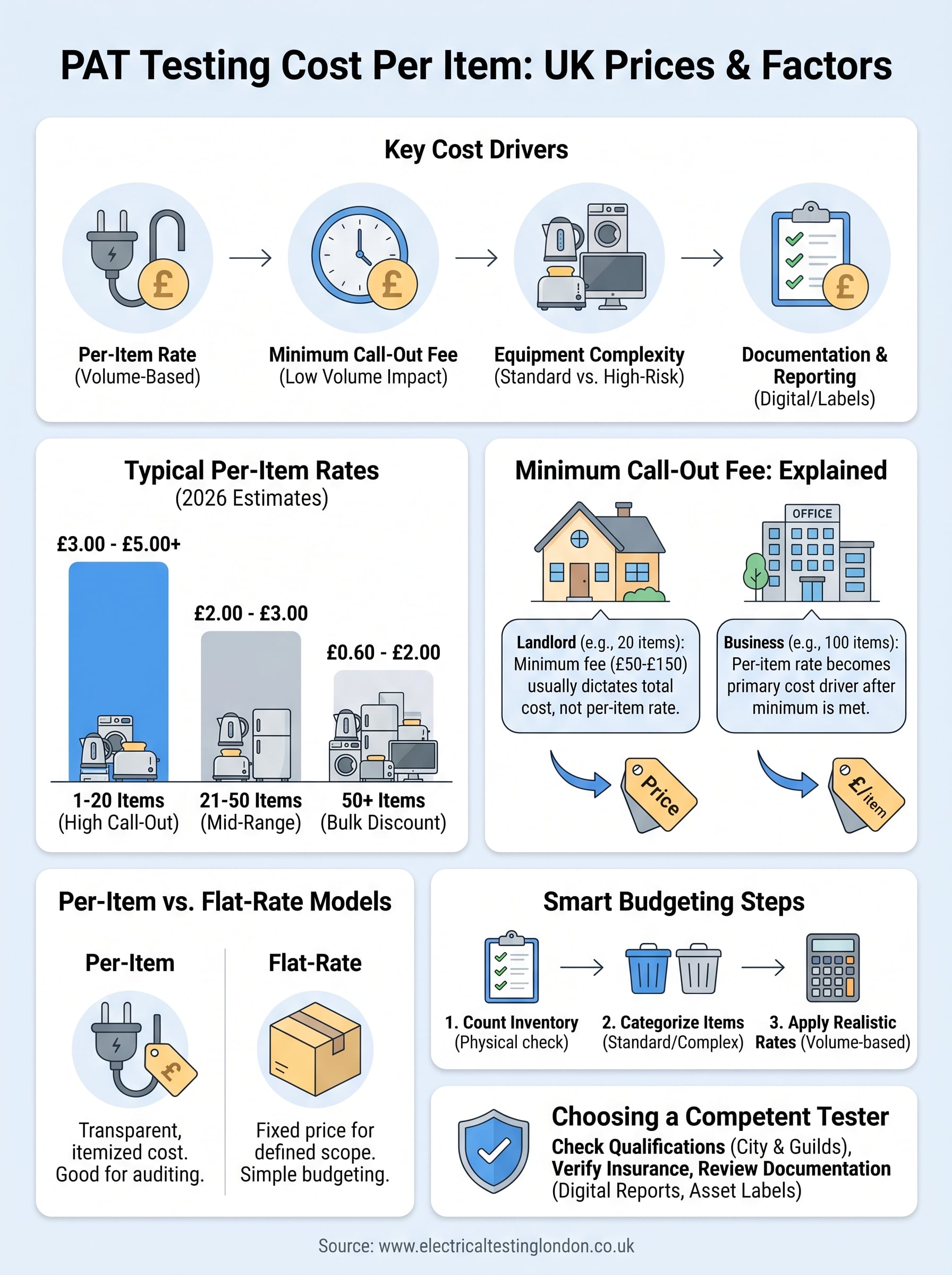 pat testing cost per item infographic