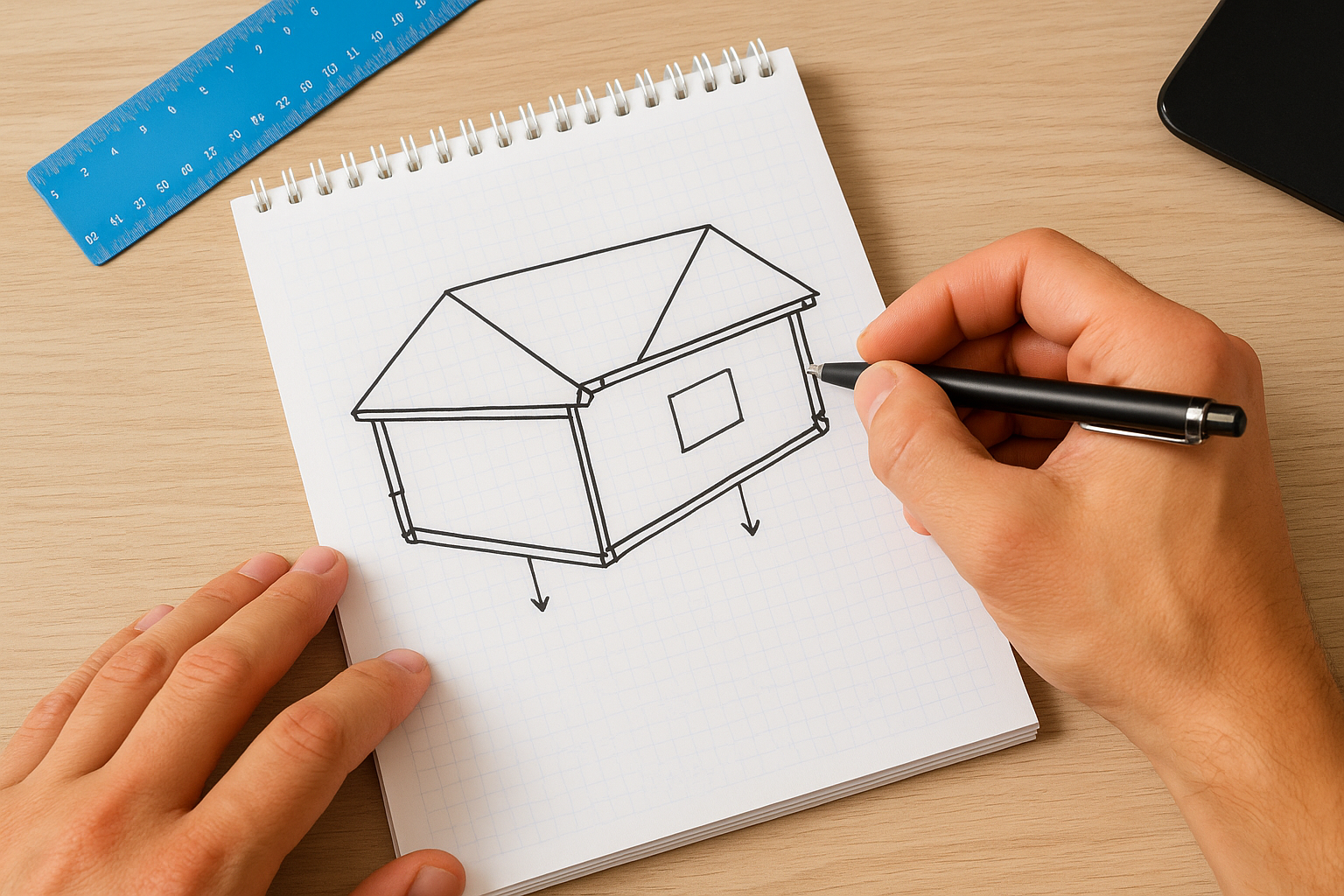 Step 1. Sketch your roofline and gutter plan