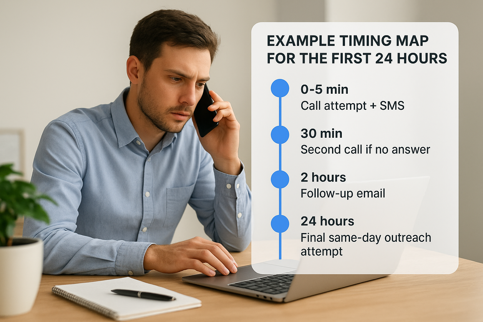 Example timing map for the first 24 hours