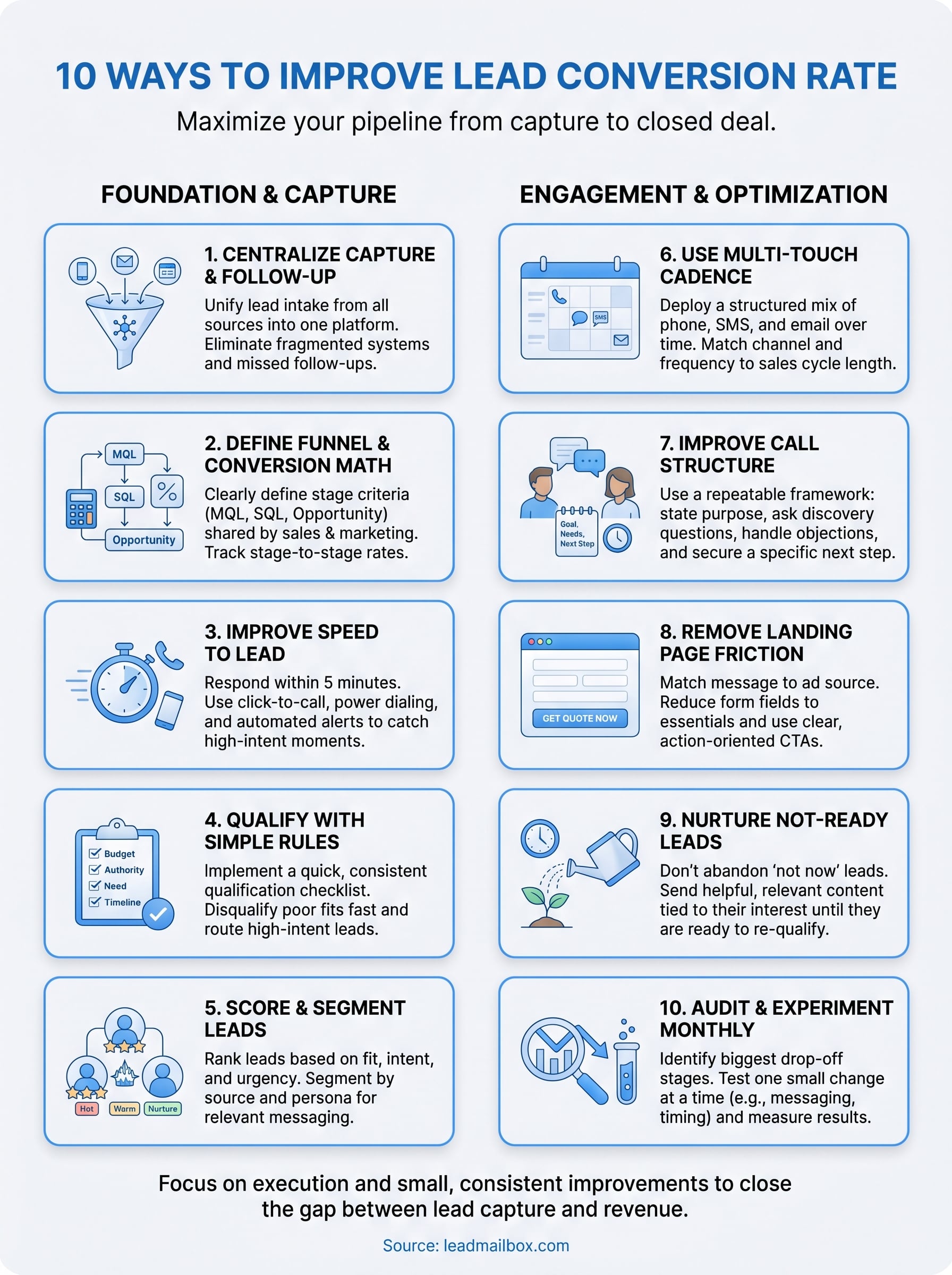 how to improve lead conversion rate infographic