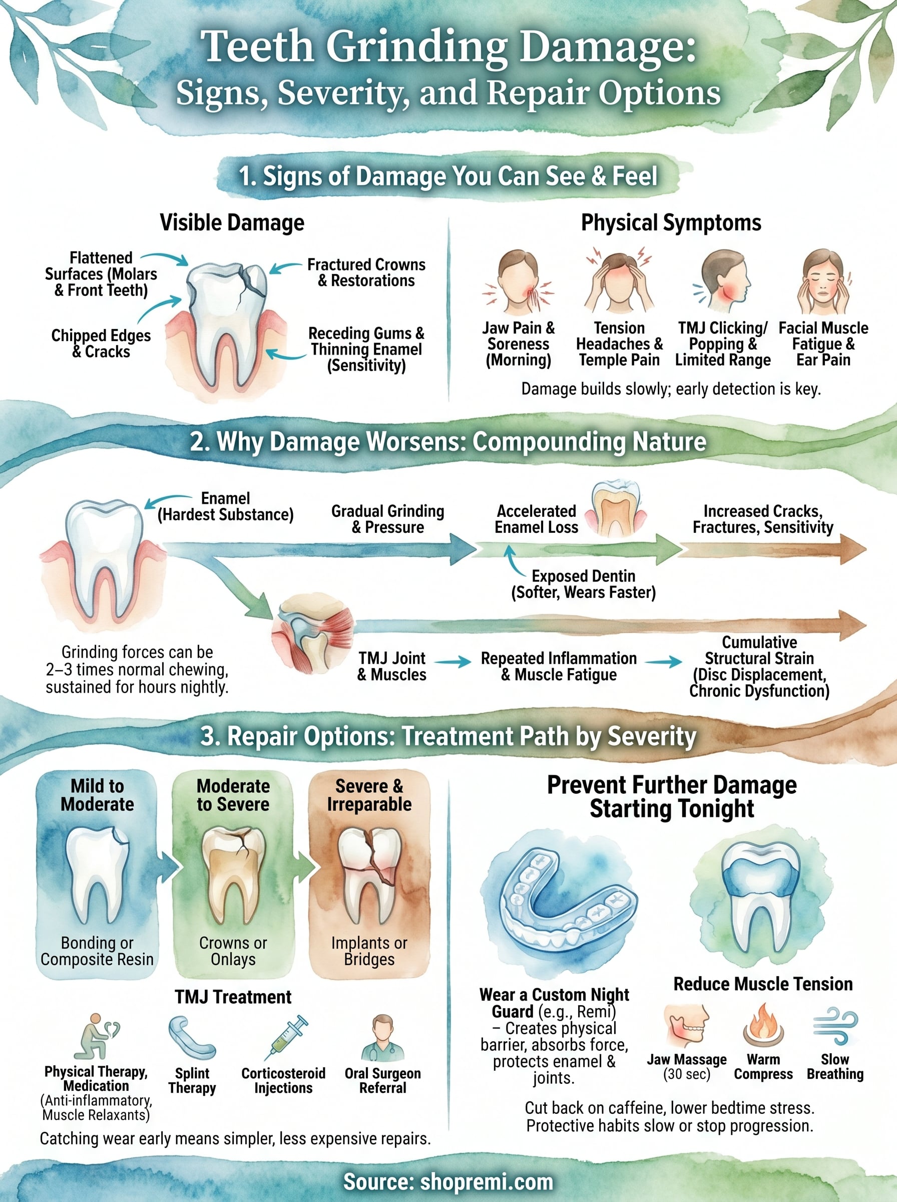 teeth grinding damage infographic