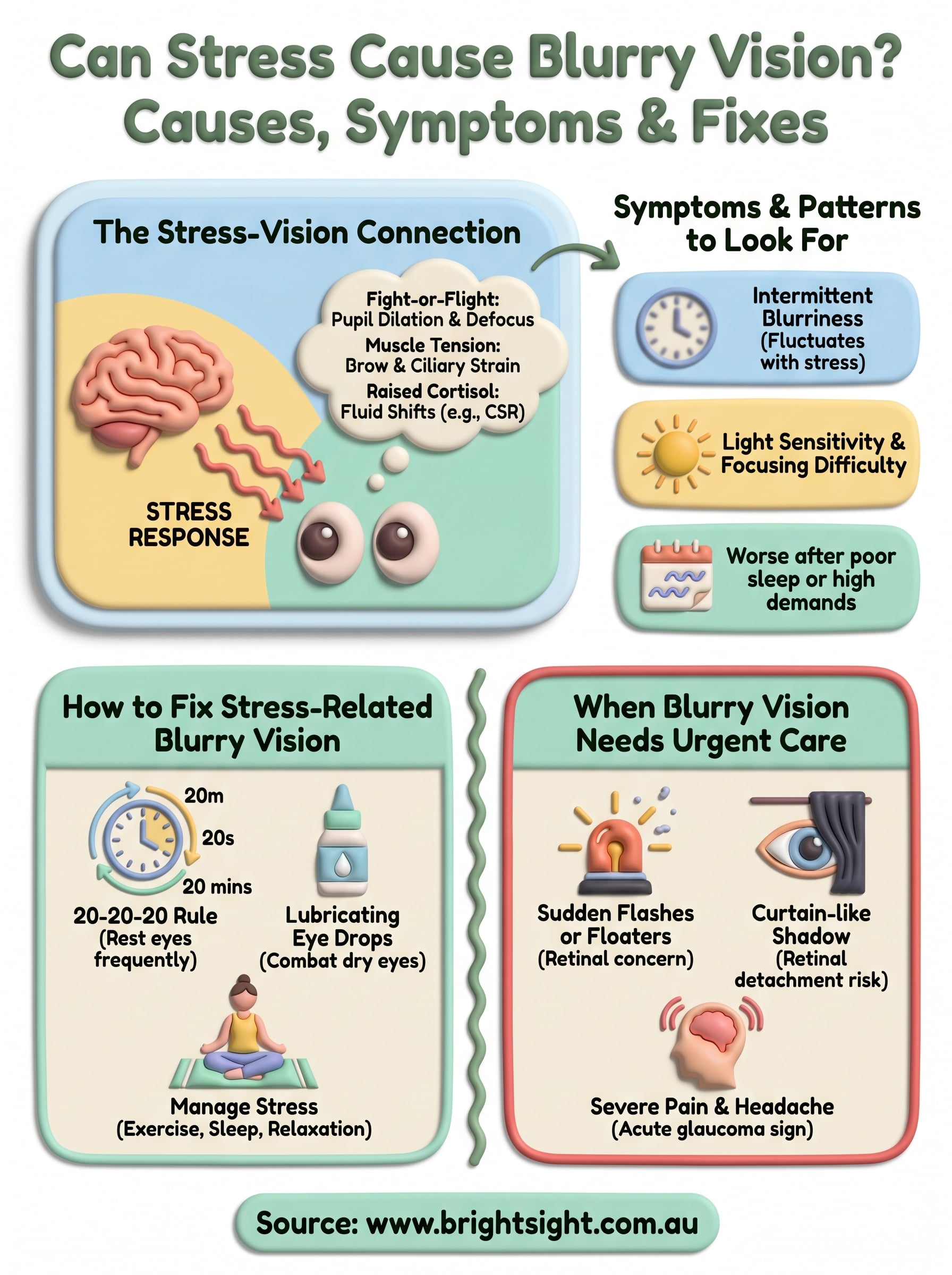 can stress cause blurry vision infographic