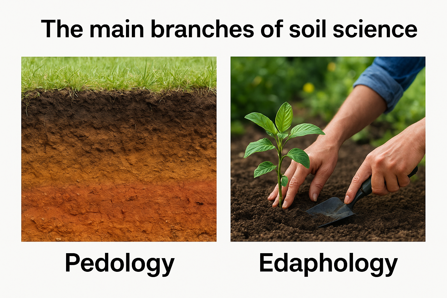 The main branches of soil science