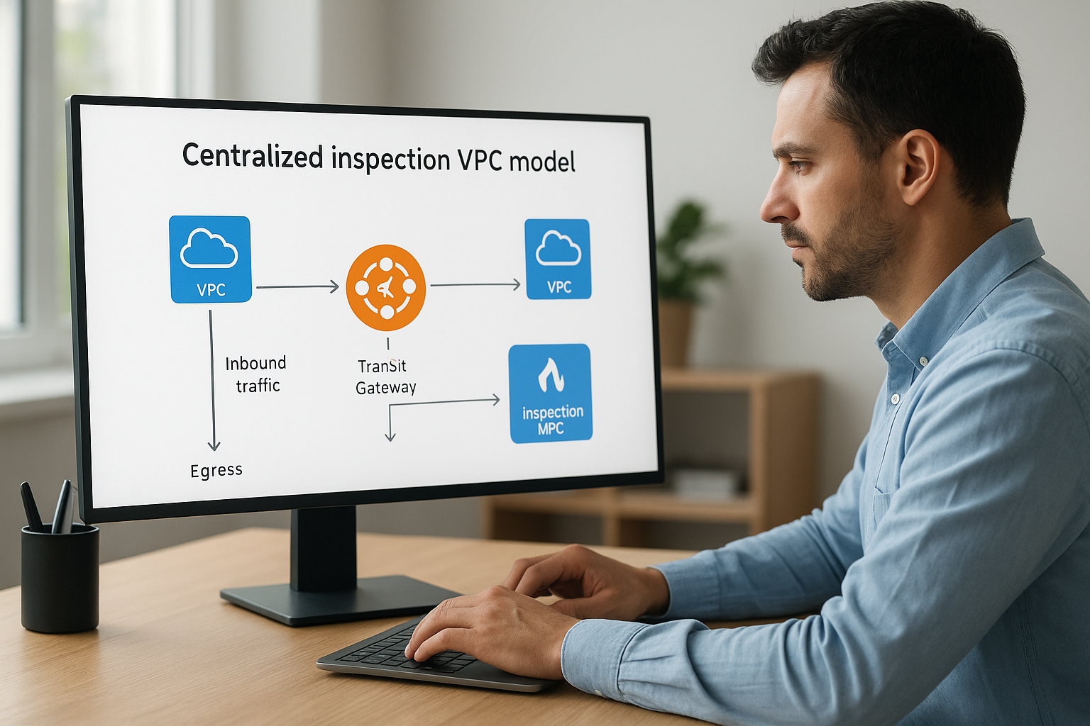 Centralized inspection VPC model