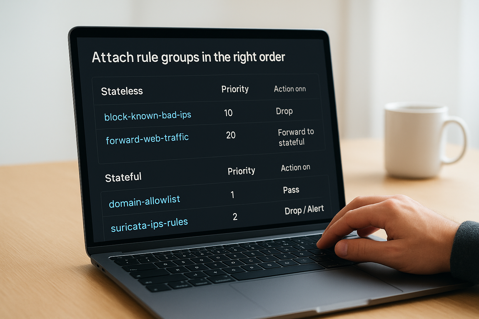 Attach rule groups in the right order