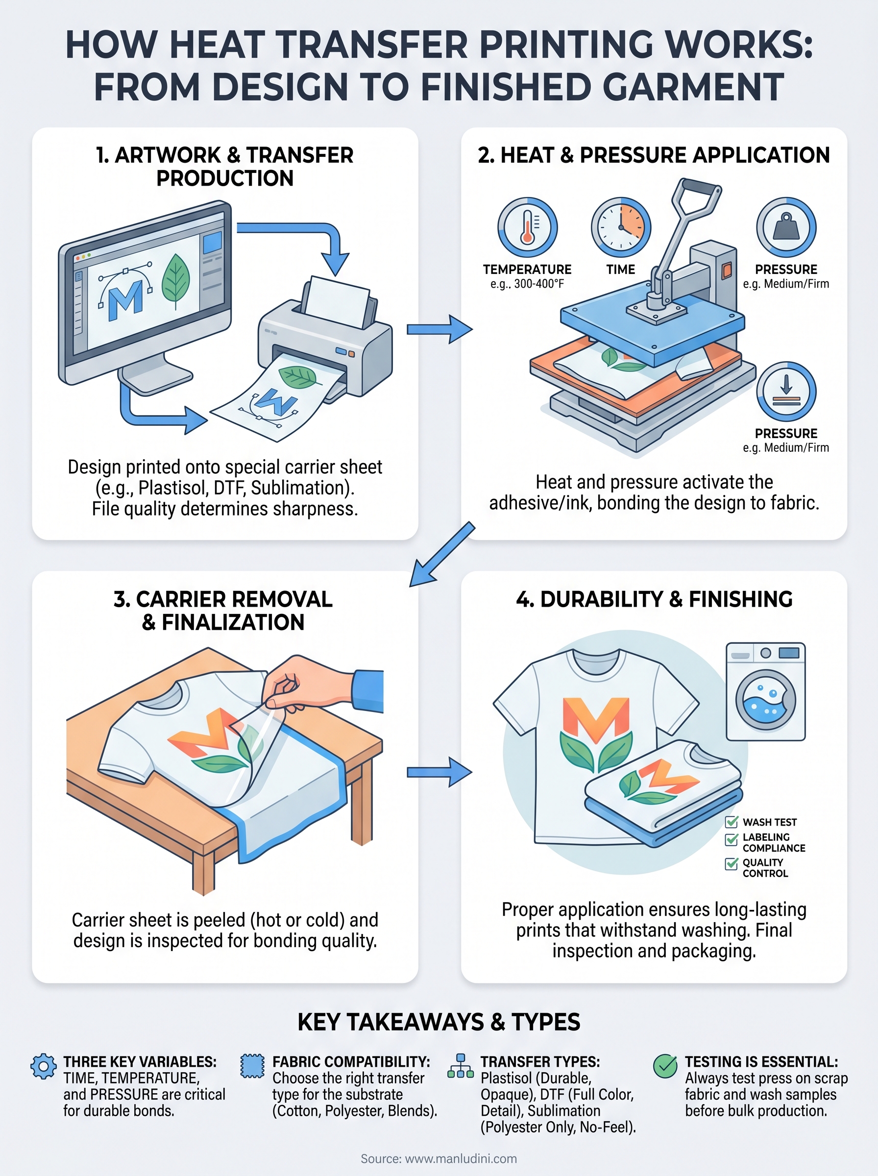 how heat transfer printing works infographic