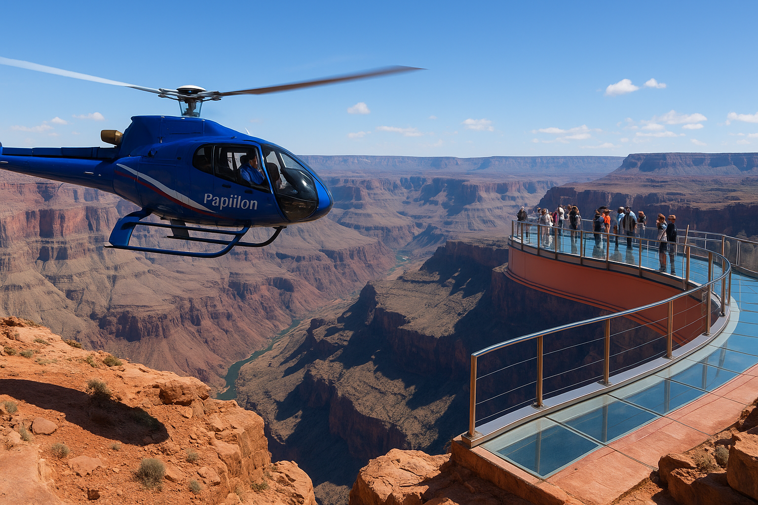3. Papillon West Rim heli and Skywalk tour