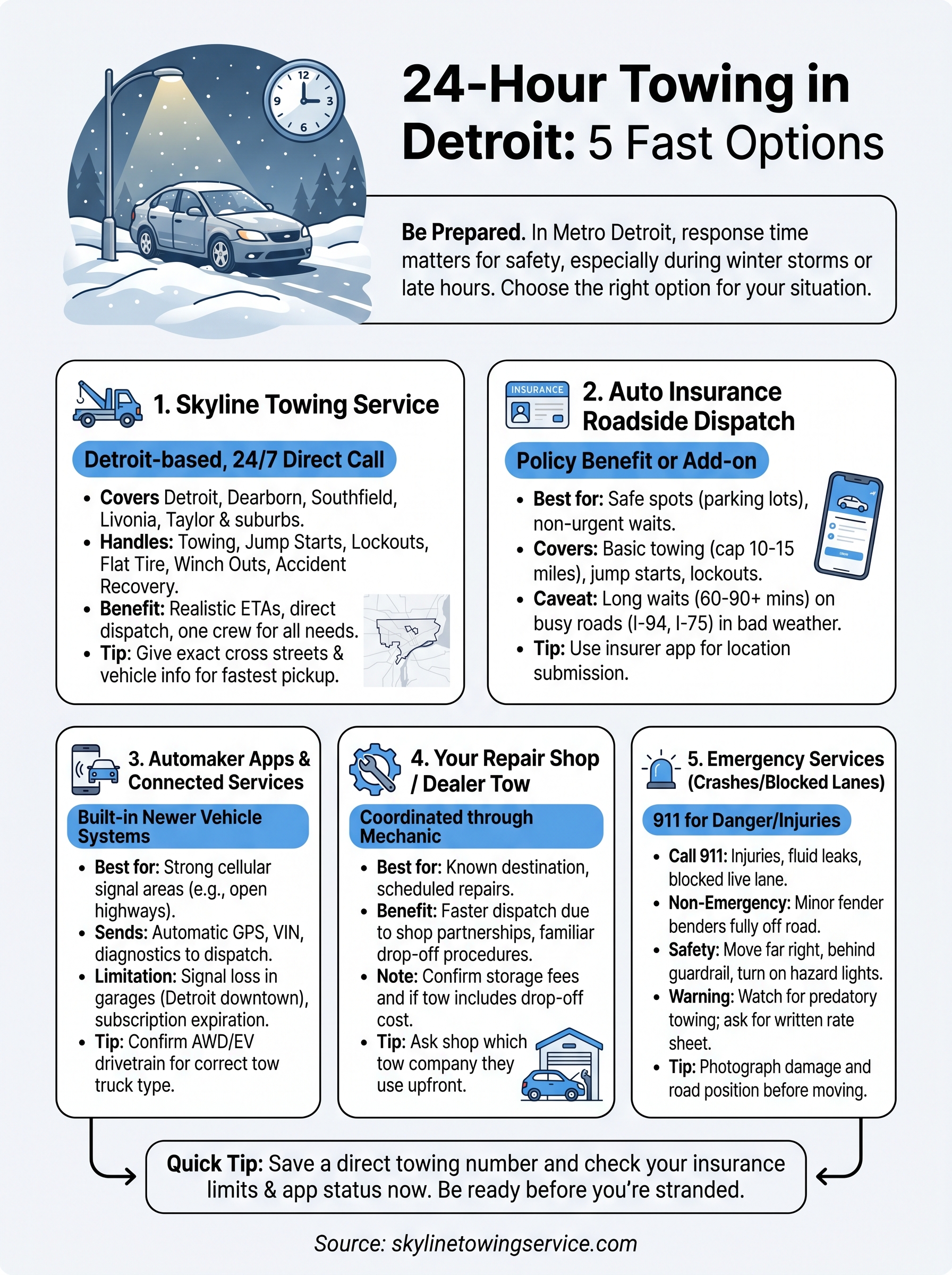 24 hour towing service near me infographic