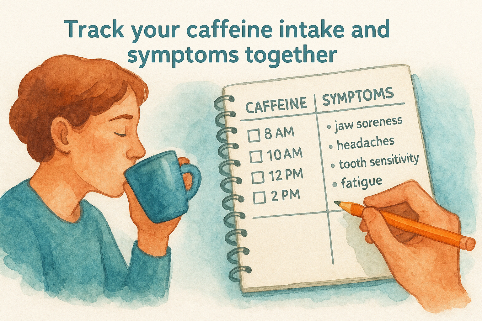Track your caffeine intake and symptoms together