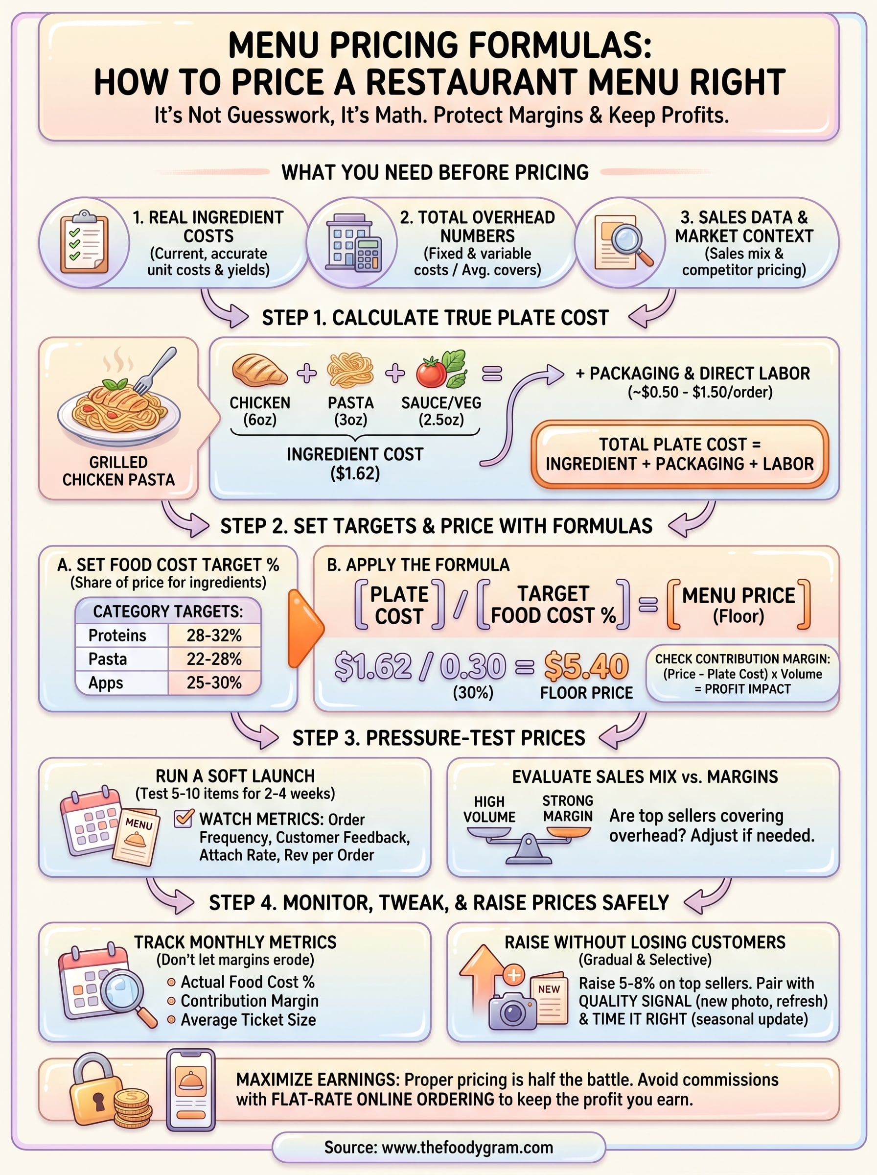how to price a restaurant menu infographic