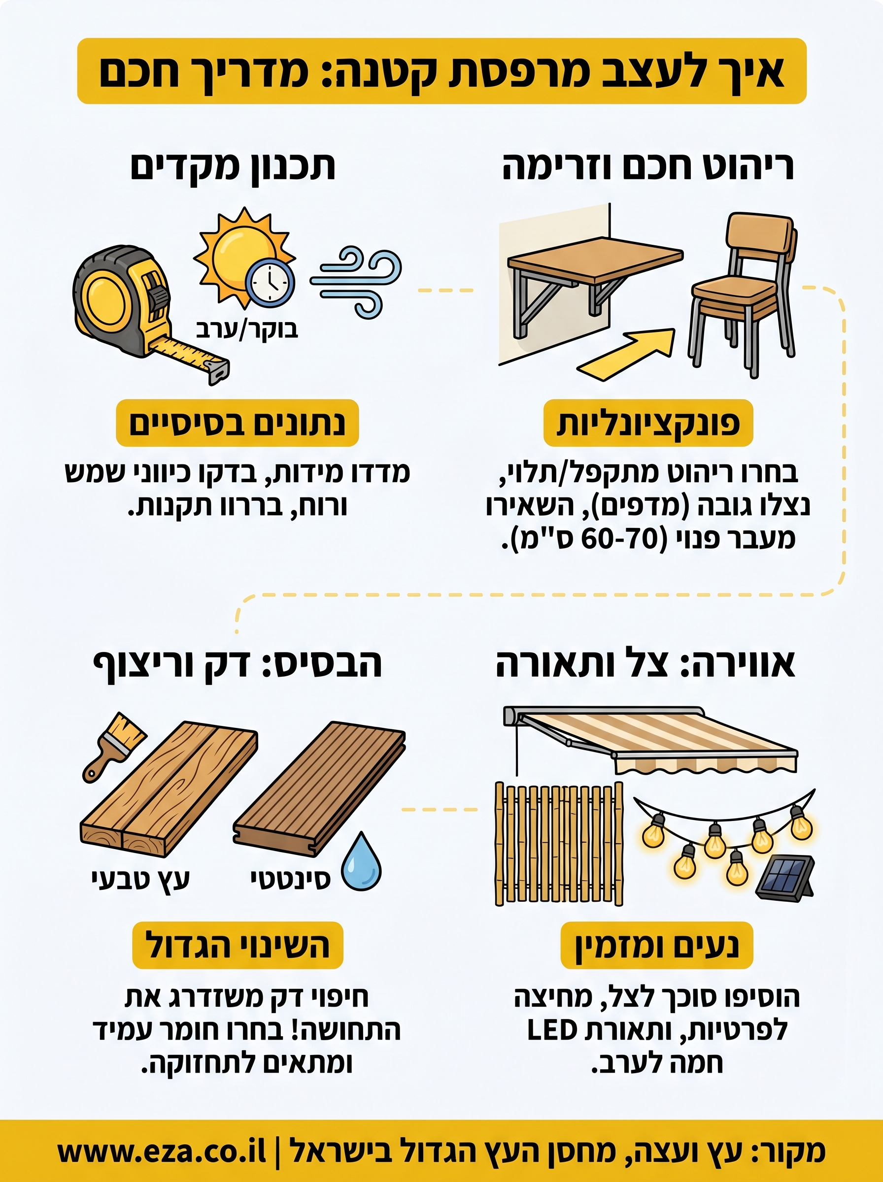איך לעצב מרפסת קטנה infographic