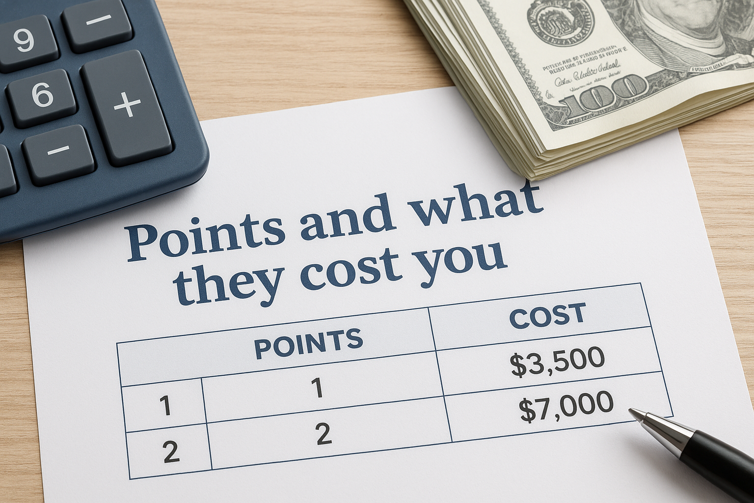 Points and what they cost you