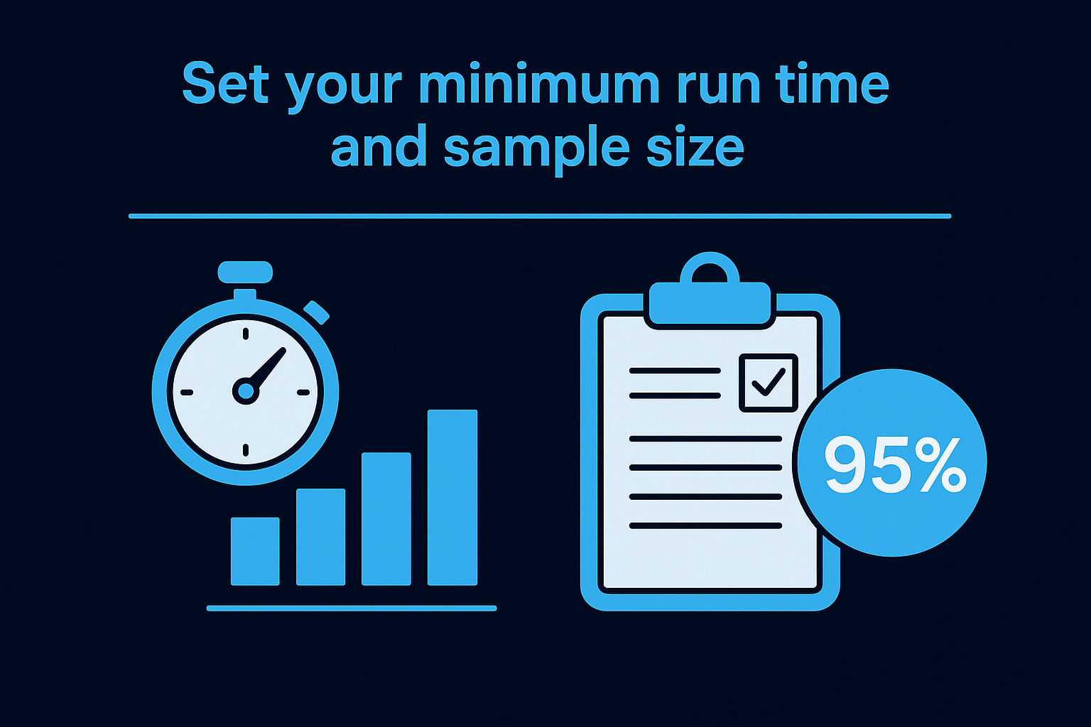 Set your minimum run time and sample size