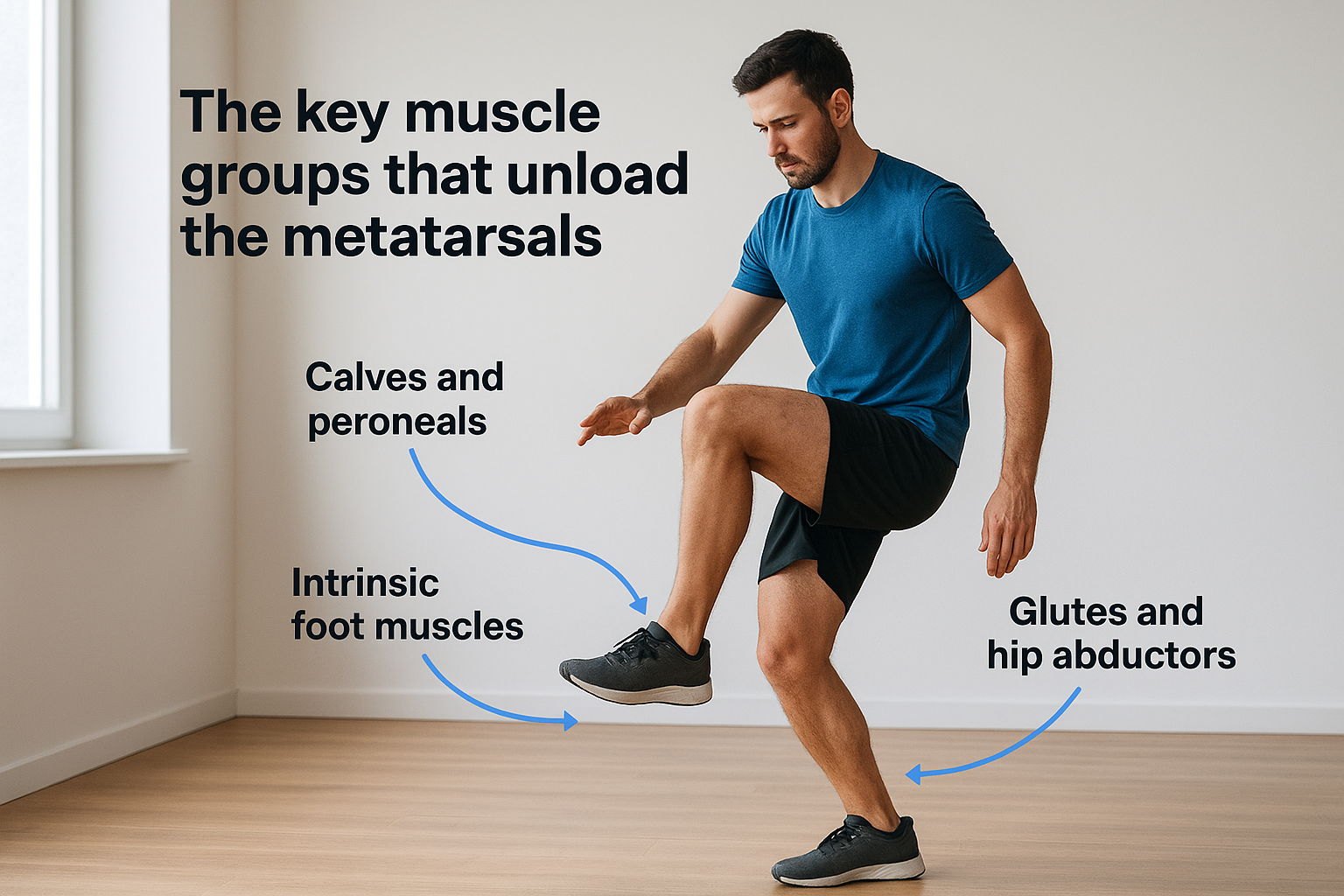 The key muscle groups that unload the metatarsals