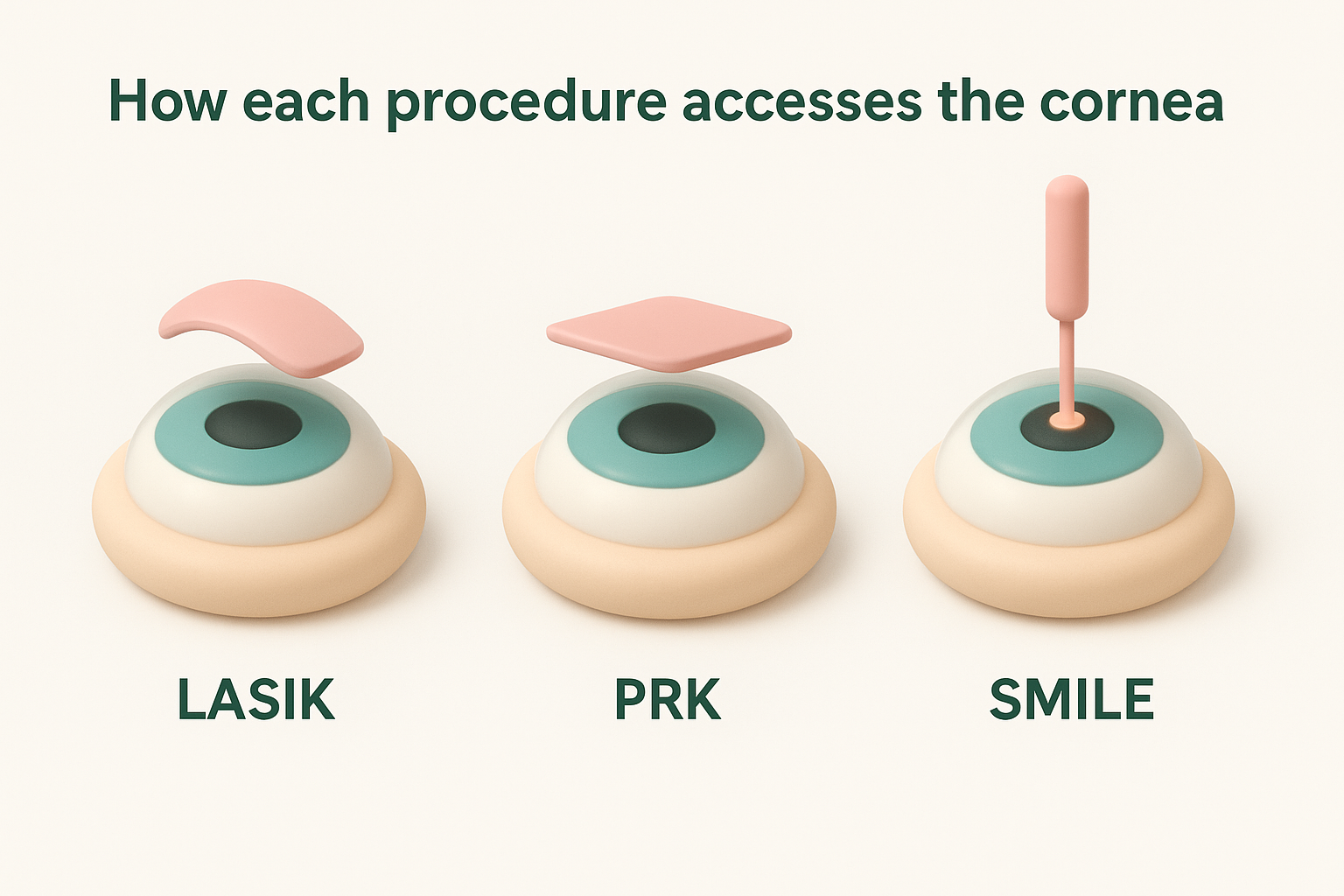 How each procedure accesses the cornea