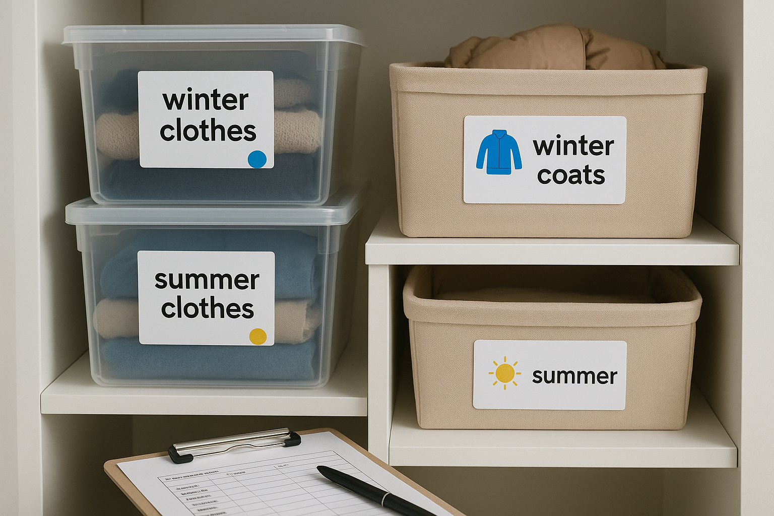 Helder labelen van dozen, zakken en lades