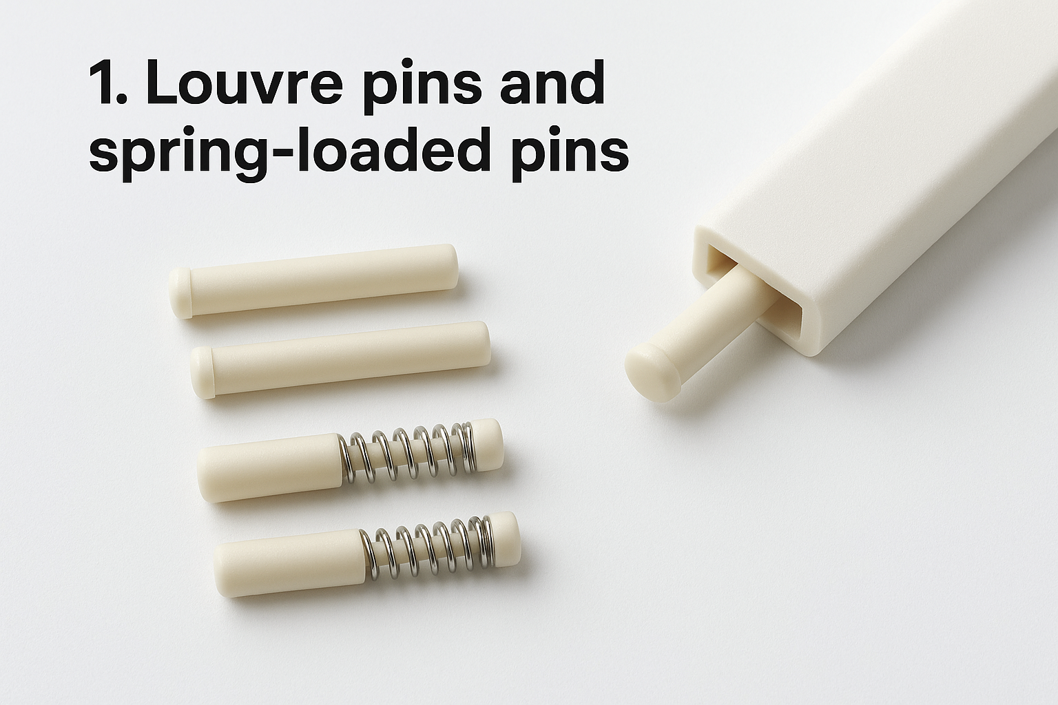 1. Louvre pins and spring-loaded pins