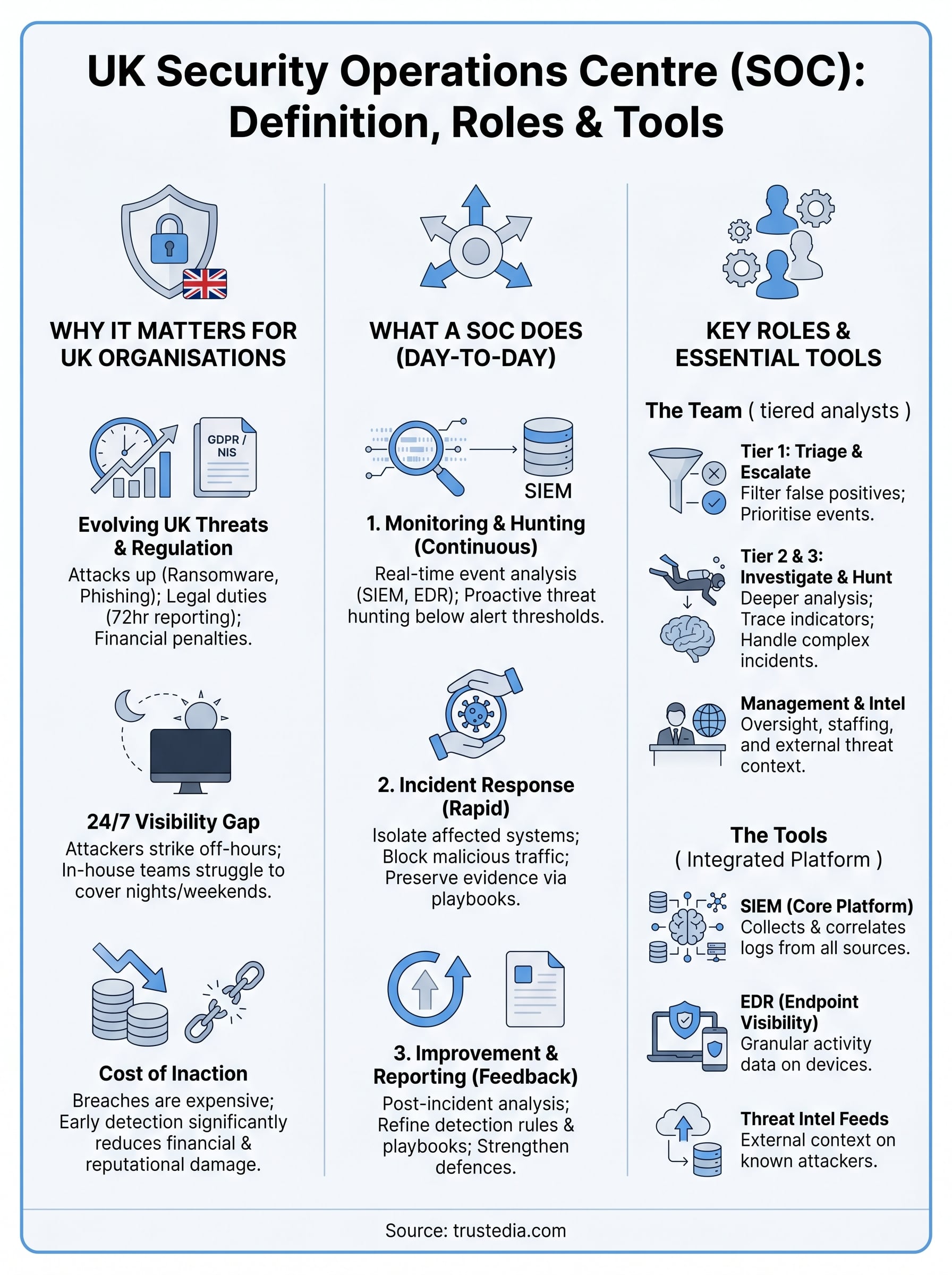 security operations centre definition infographic