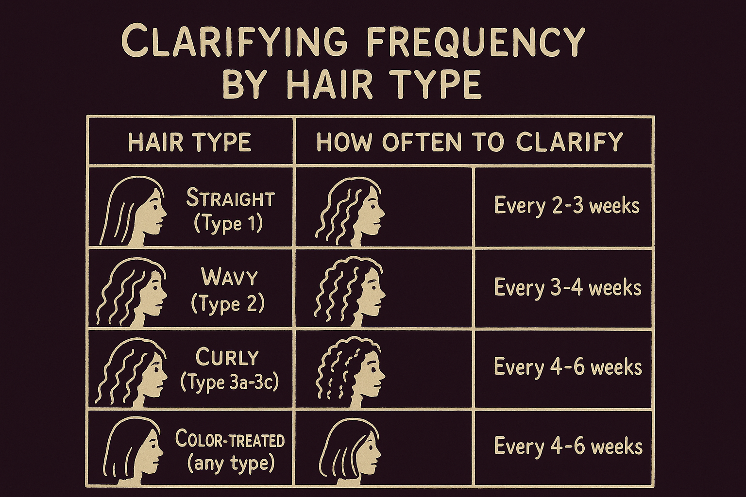 Clarifying frequency by hair type