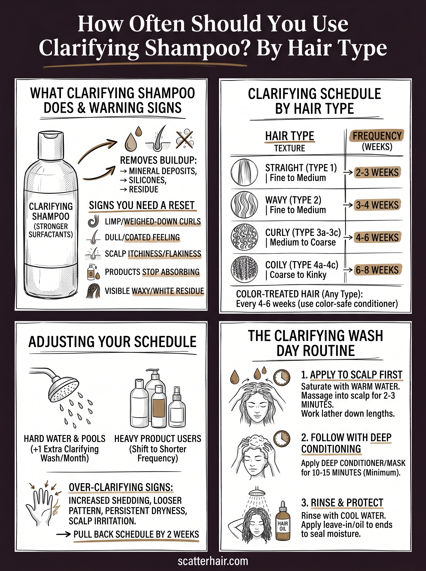 how often should you use clarifying shampoo infographic