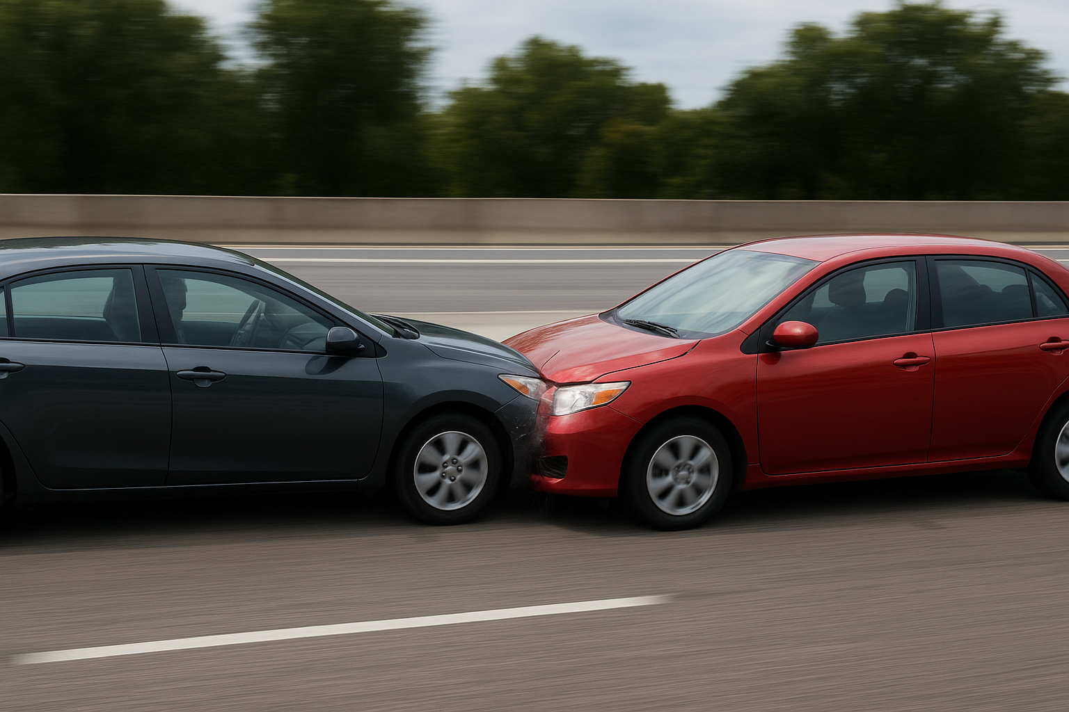 Common types of lane change collisions