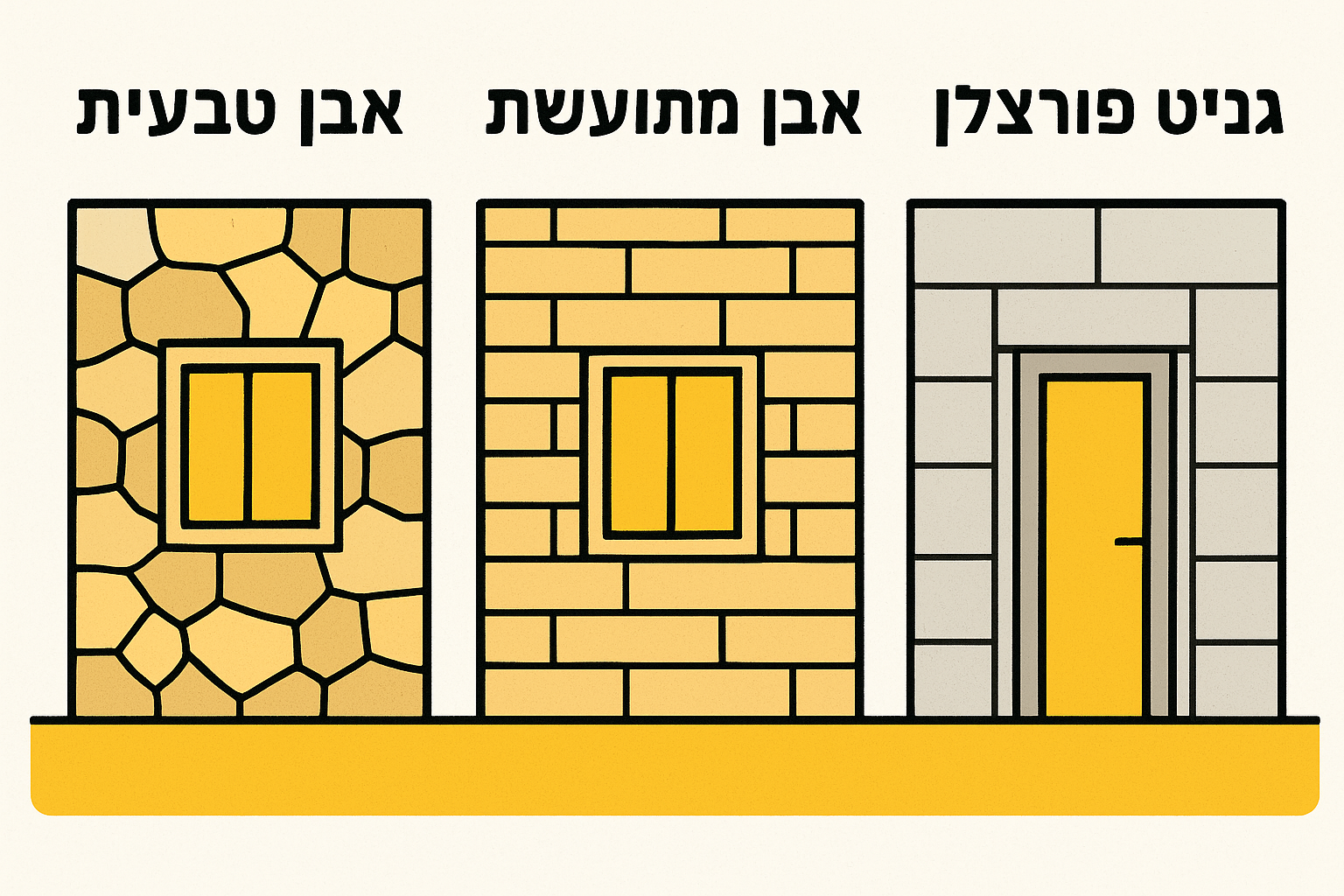ההבדל בין אבן טבעית, אבן מתועשת וגרניט פורצלן