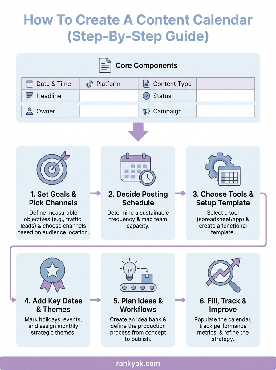 how to create a content calendar infographic