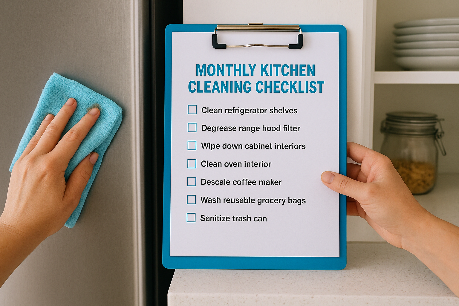 5. Monthly kitchen cleaning checklist