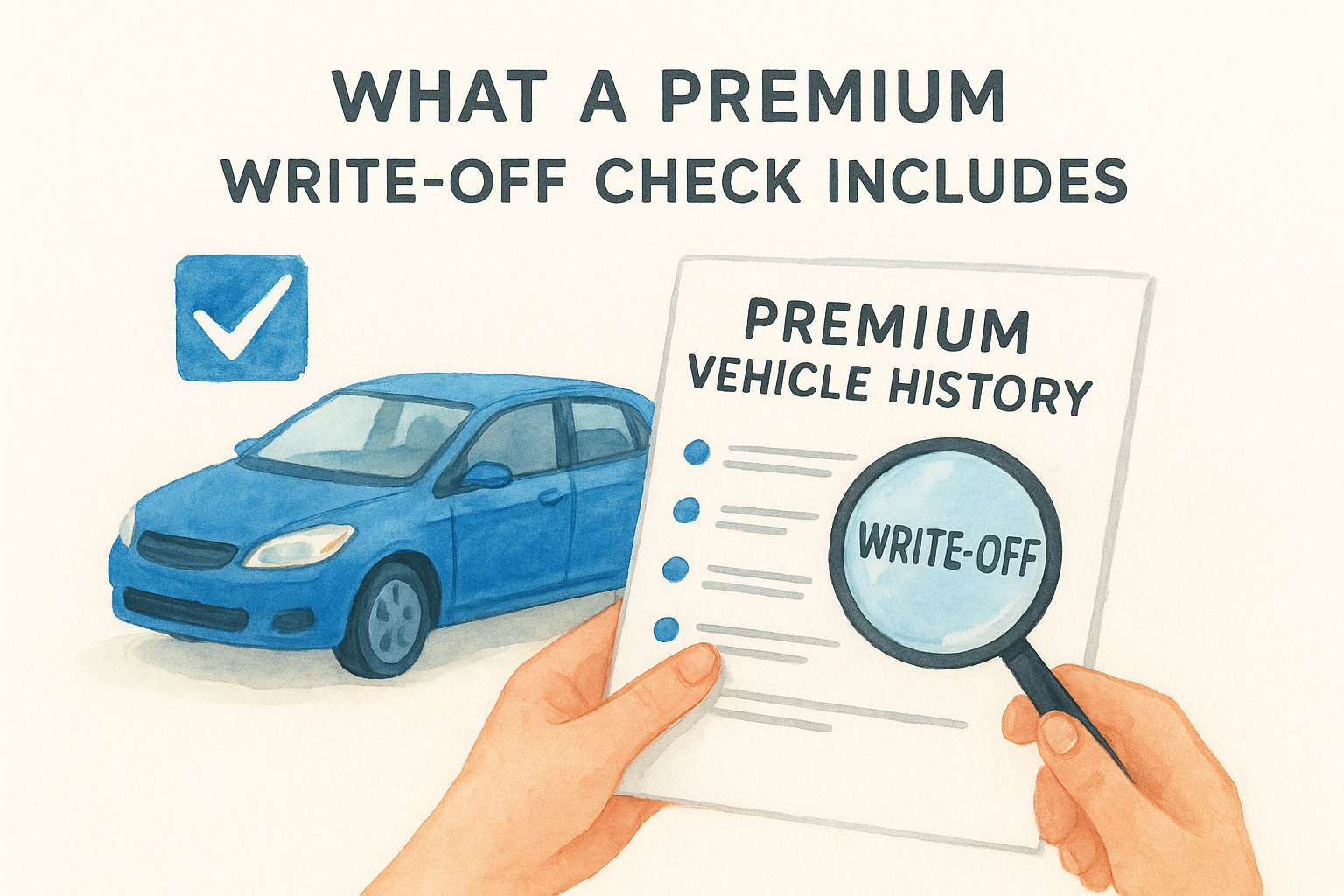 What a premium write-off check includes