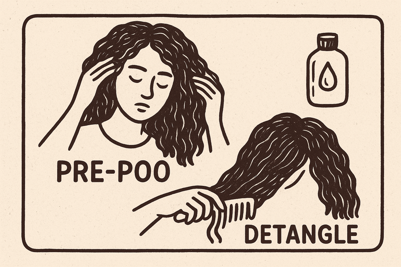 Step 1. Prep and pre poo for easier detangling
