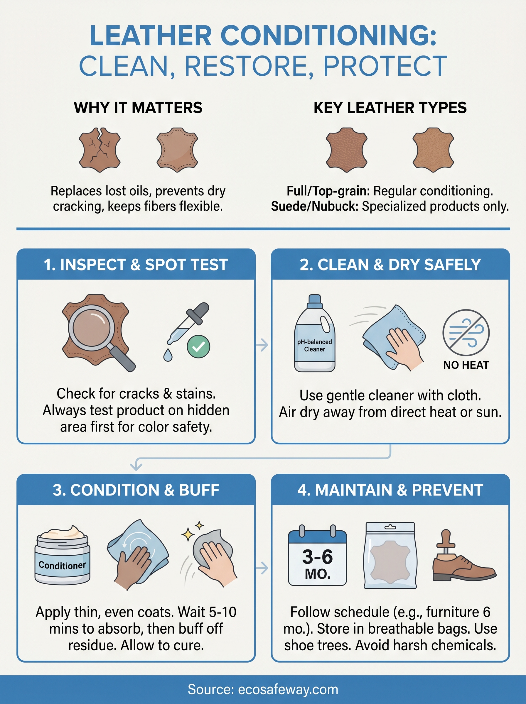 leather conditioning infographic