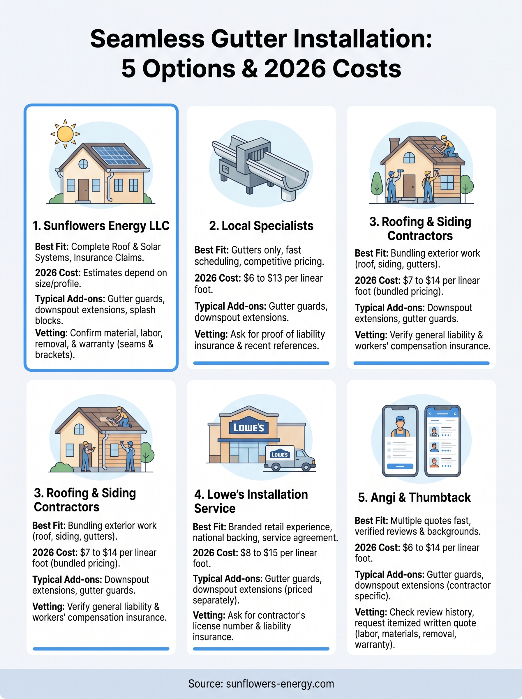 seamless gutter installation near me infographic