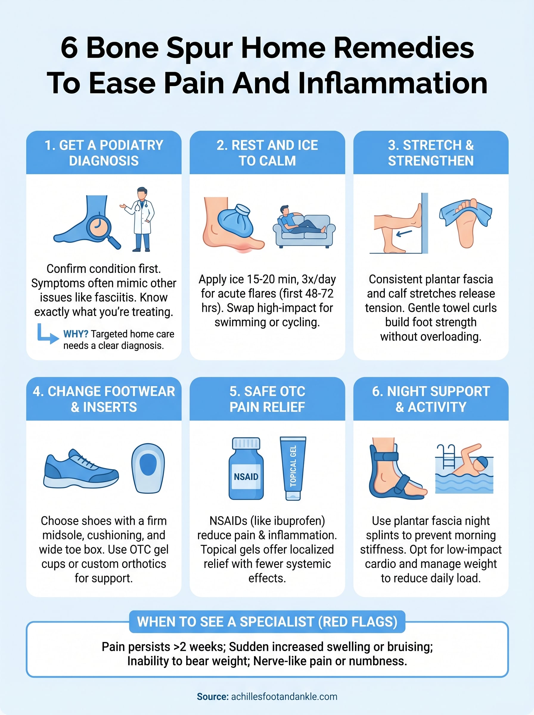 bone spur home remedies infographic