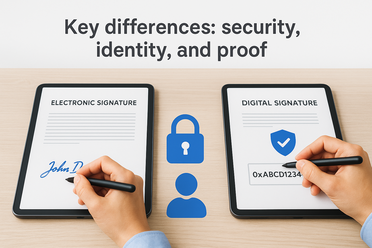Key differences: security, identity, and proof