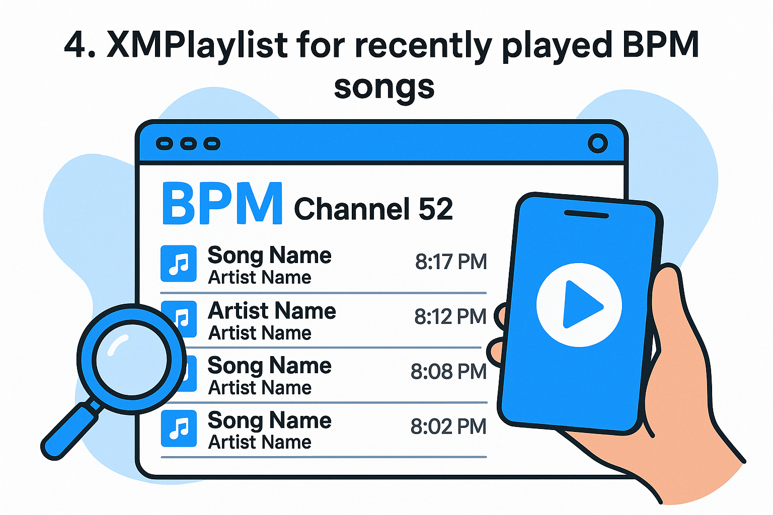 4. XMPlaylist for recently played BPM songs
