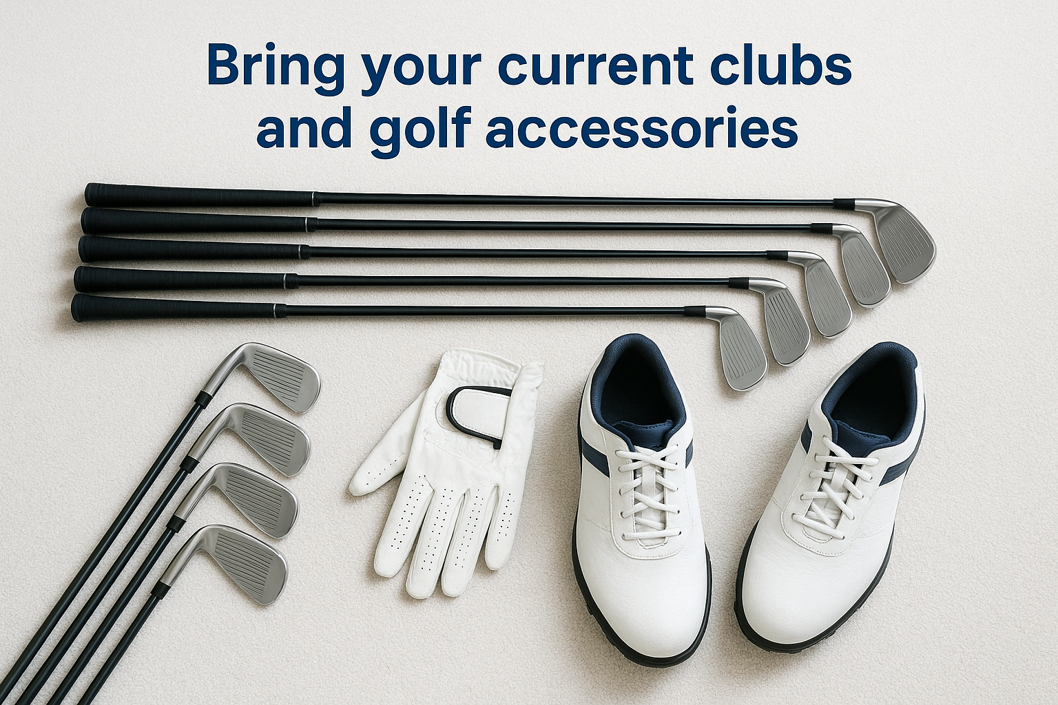 Bring your current clubs and golf accessories