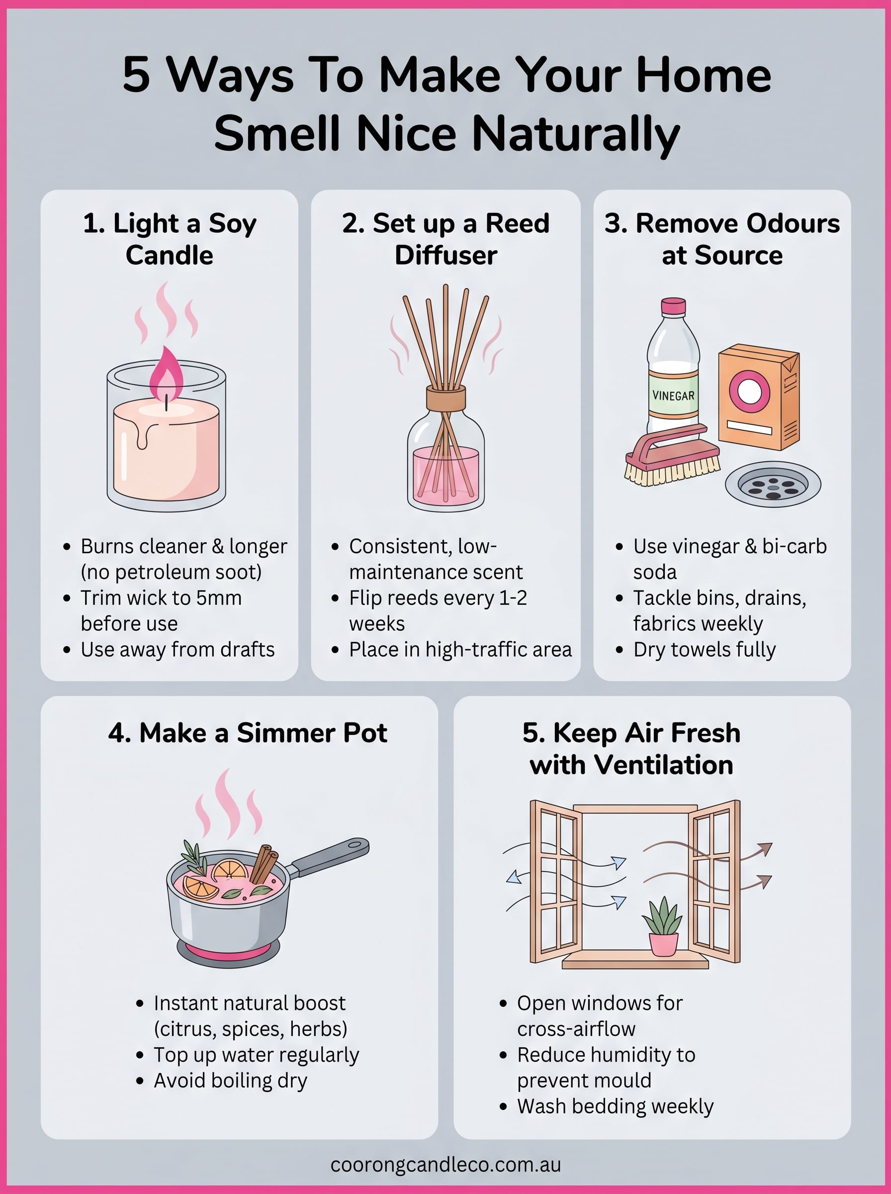 how to make your home smell nice naturally infographic