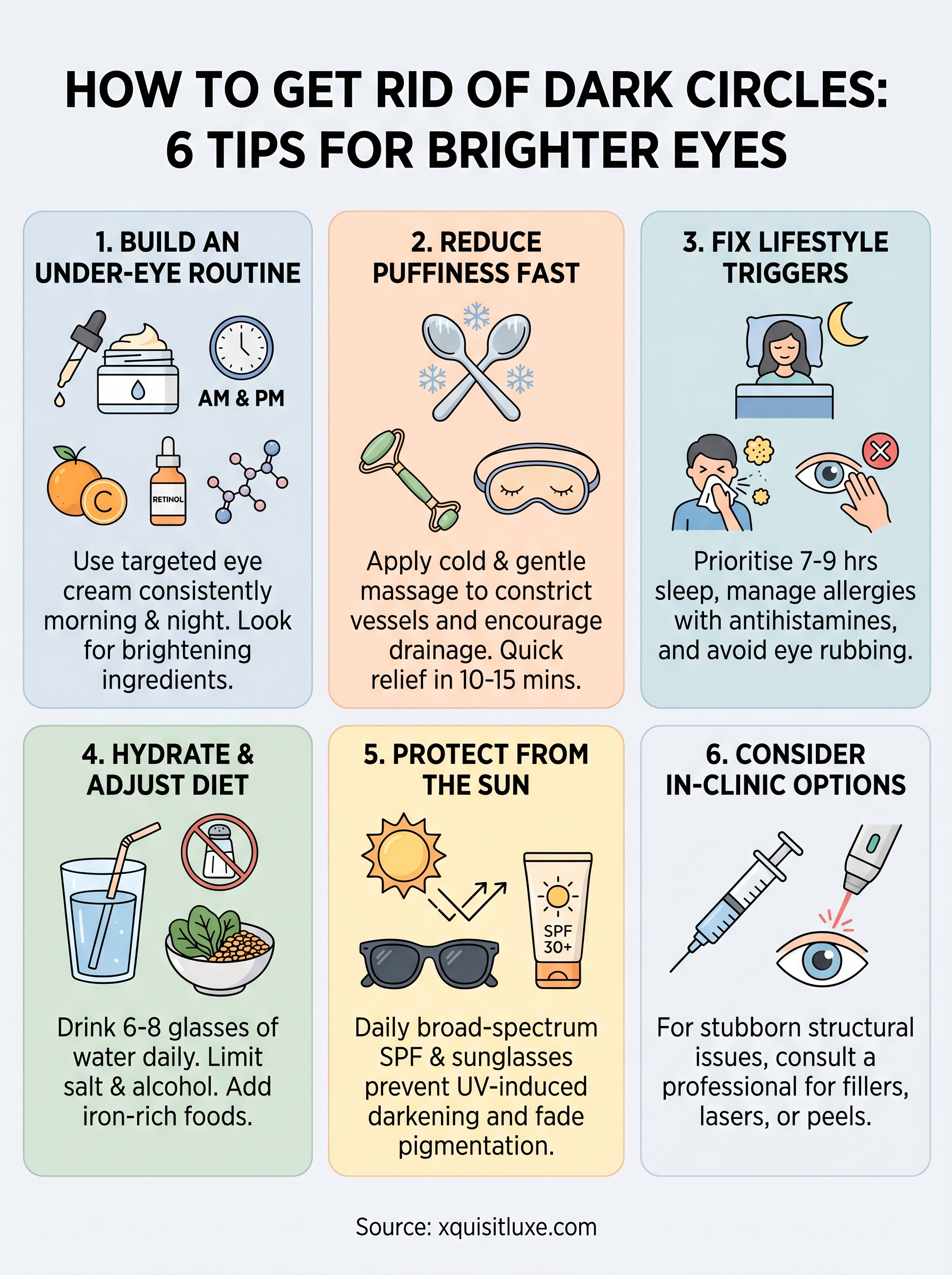 how to get rid of dark circles infographic