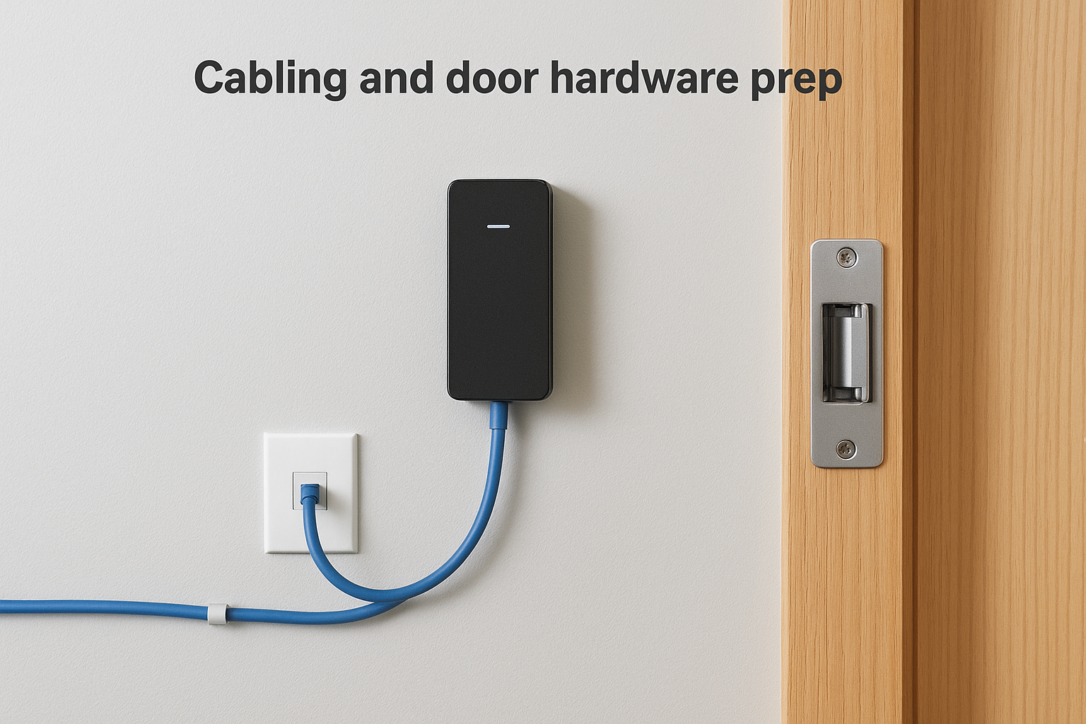 Cabling and door hardware prep