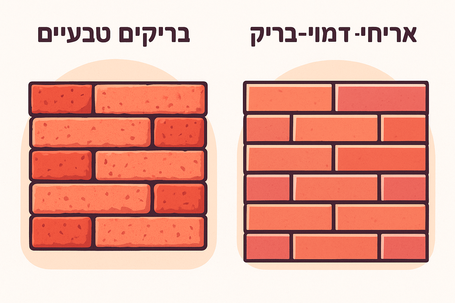 בריקים טבעיים מול אריחי דמוי-בריק