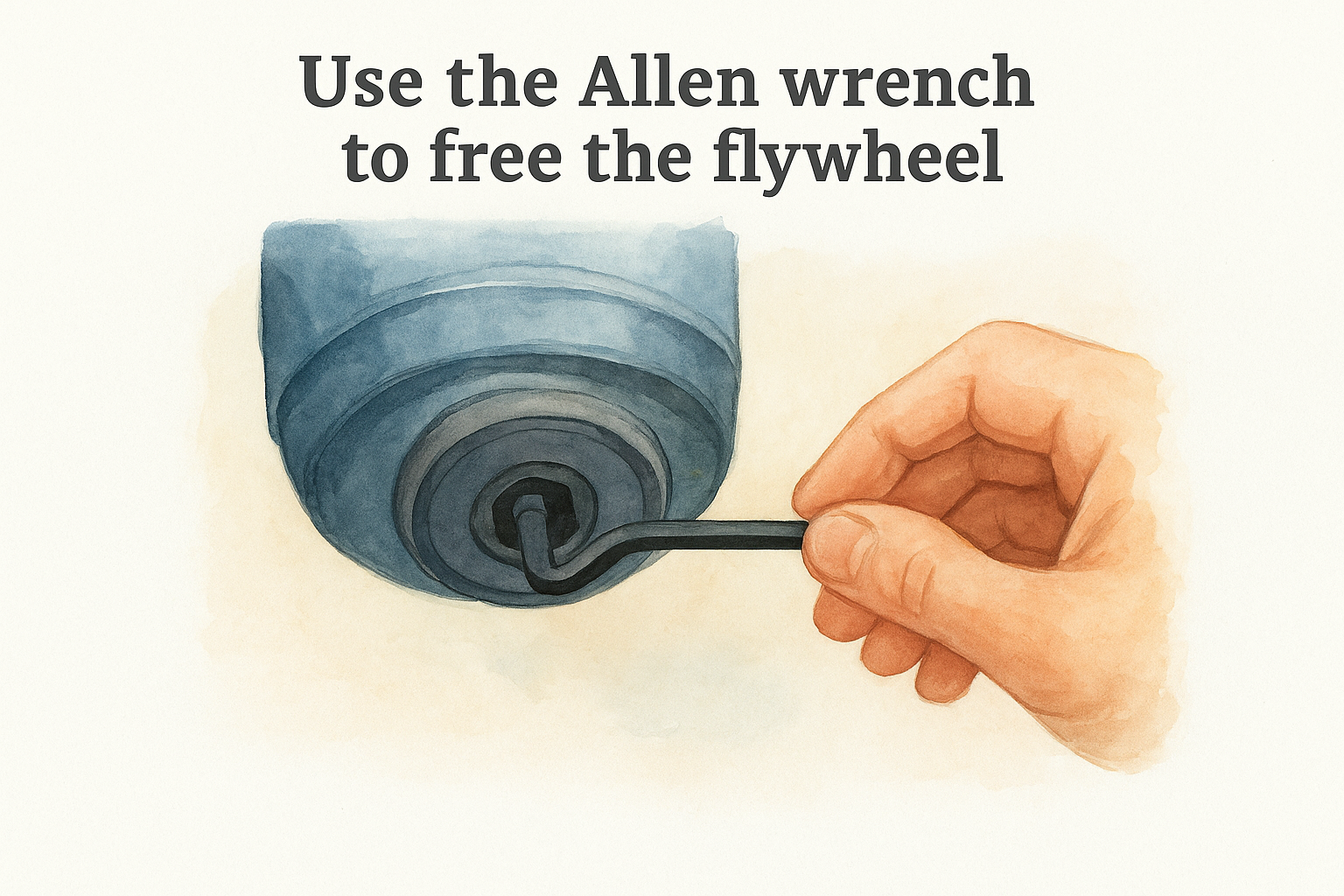 Use the Allen wrench to free the flywheel