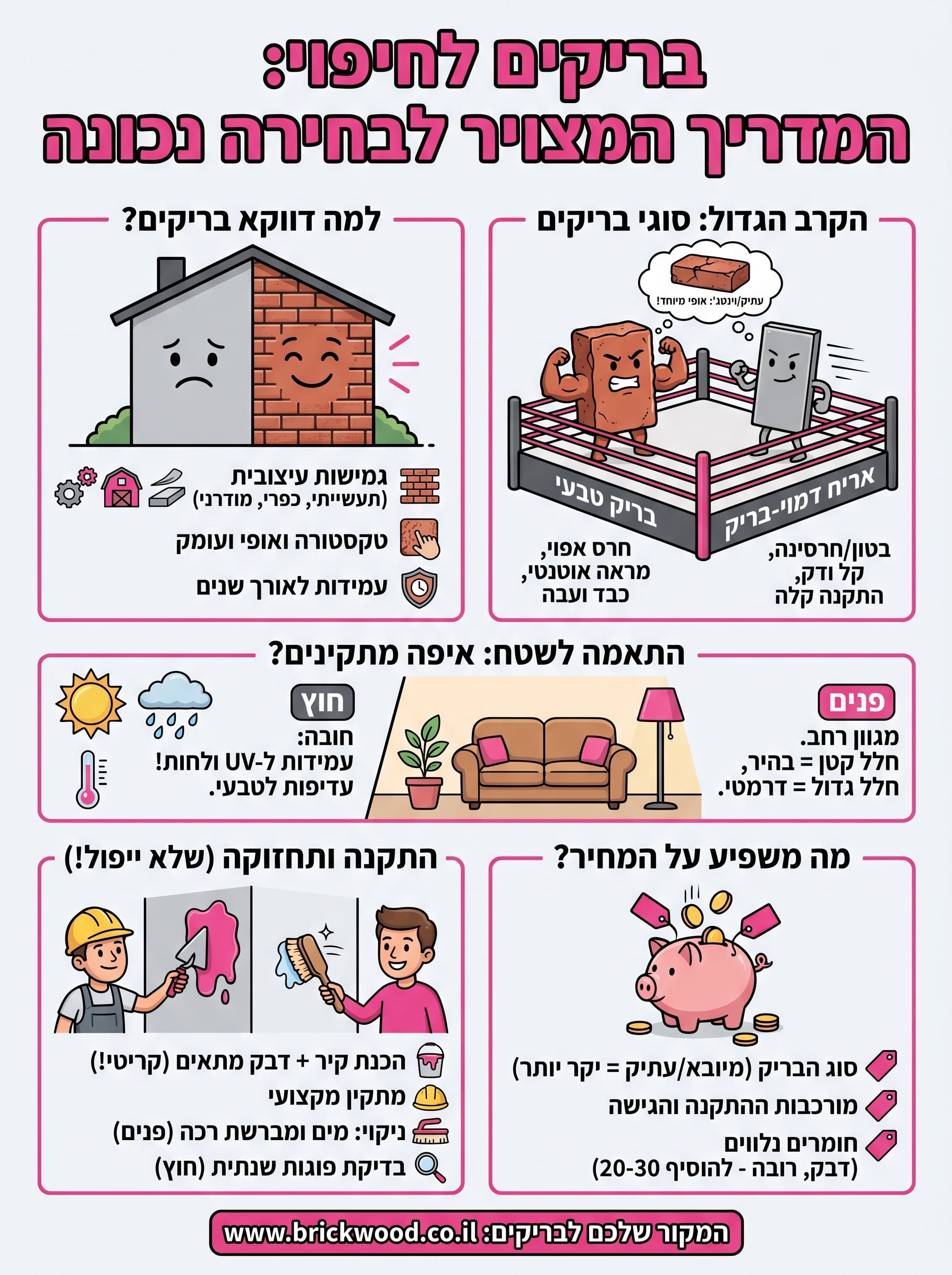 בריקים לחיפוי infographic