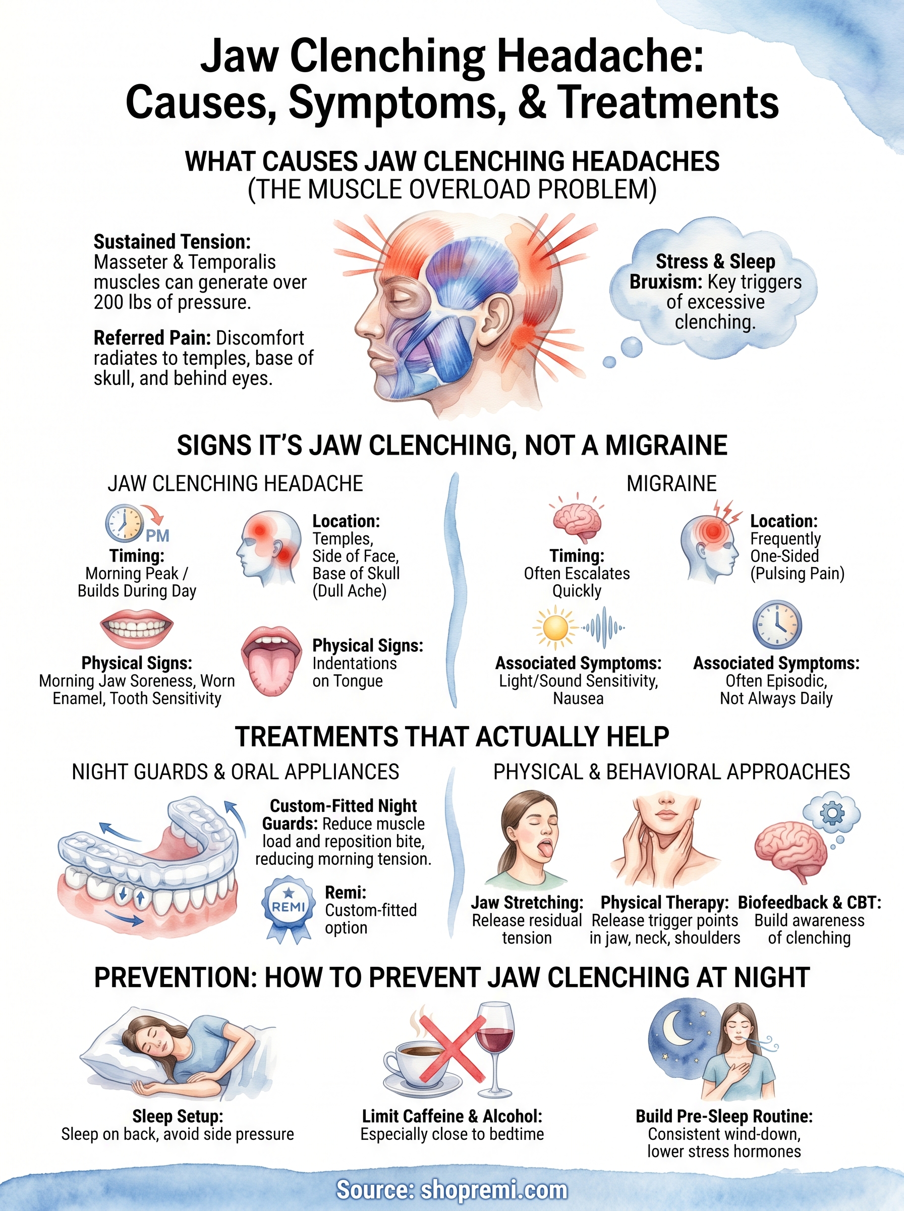 jaw clenching headache infographic