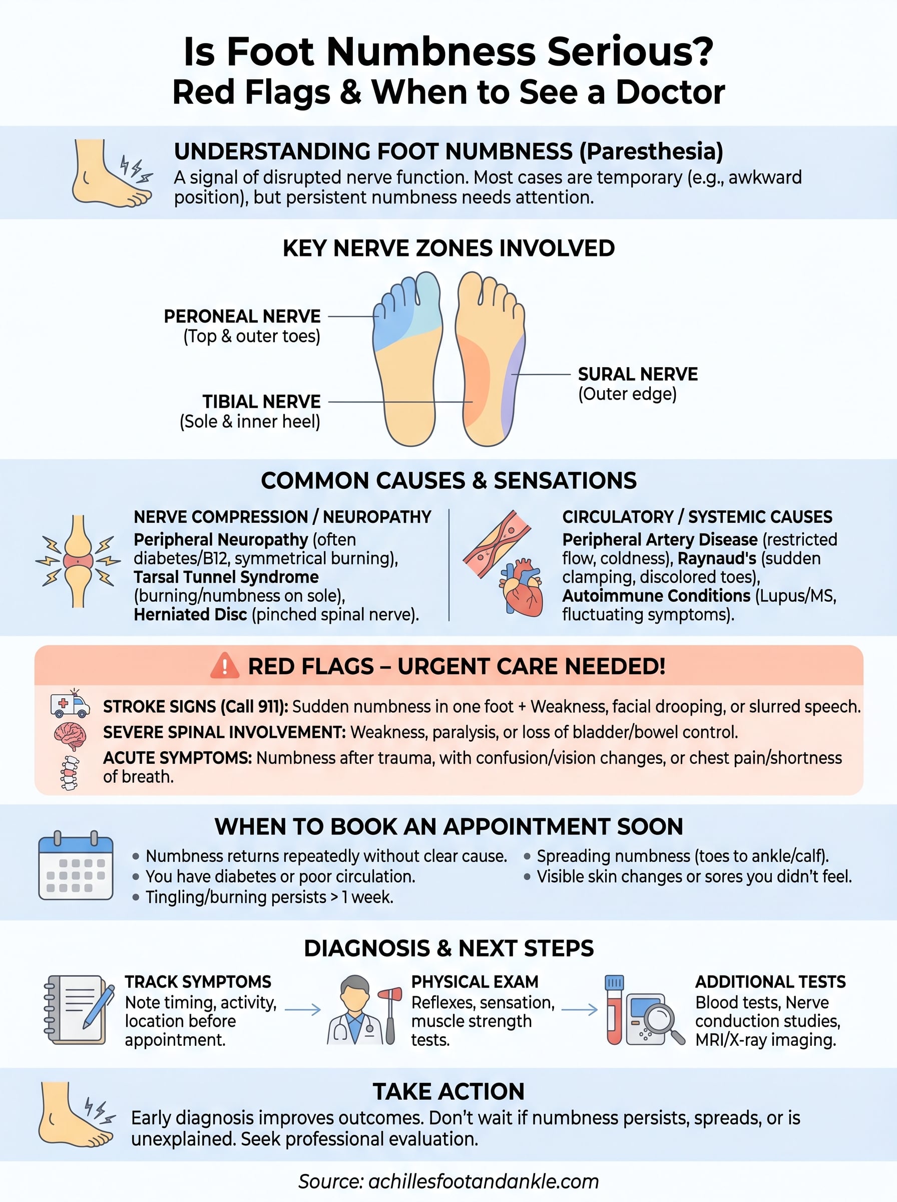 is foot numbness serious infographic