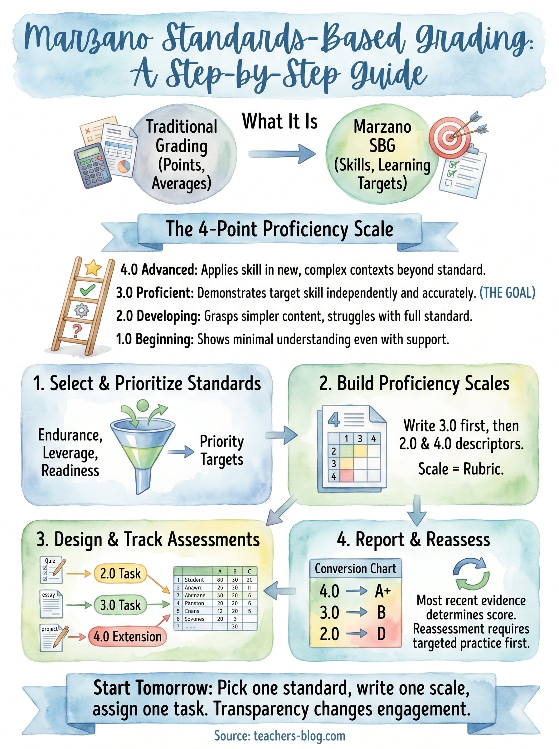marzano standards based grading infographic