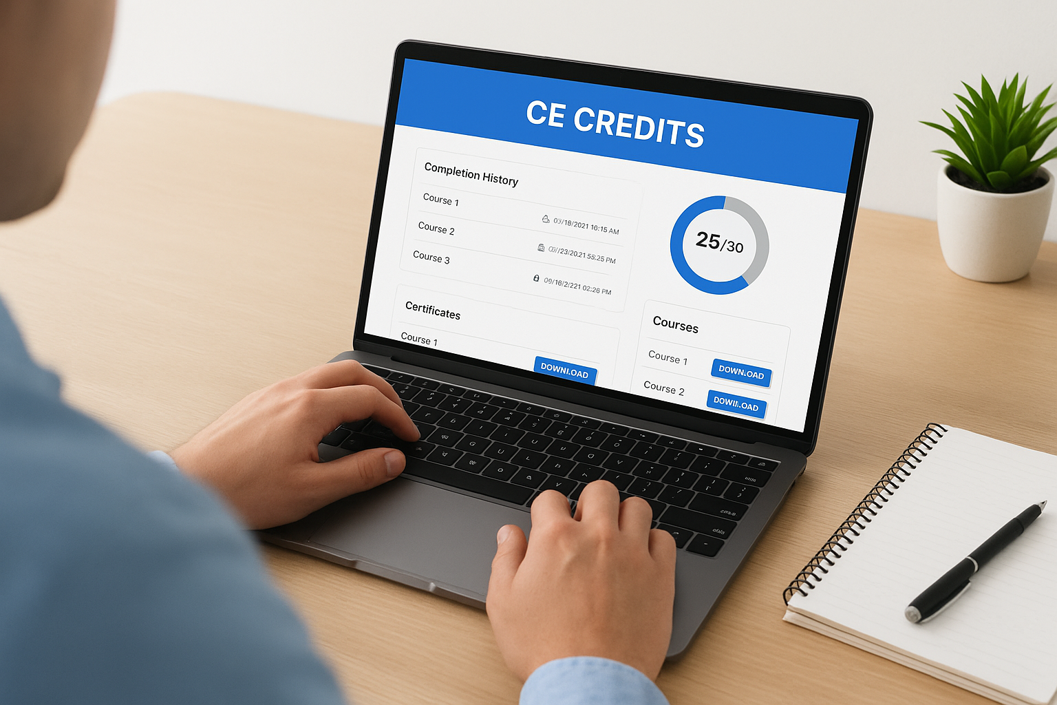 Using a platform to track CE credits