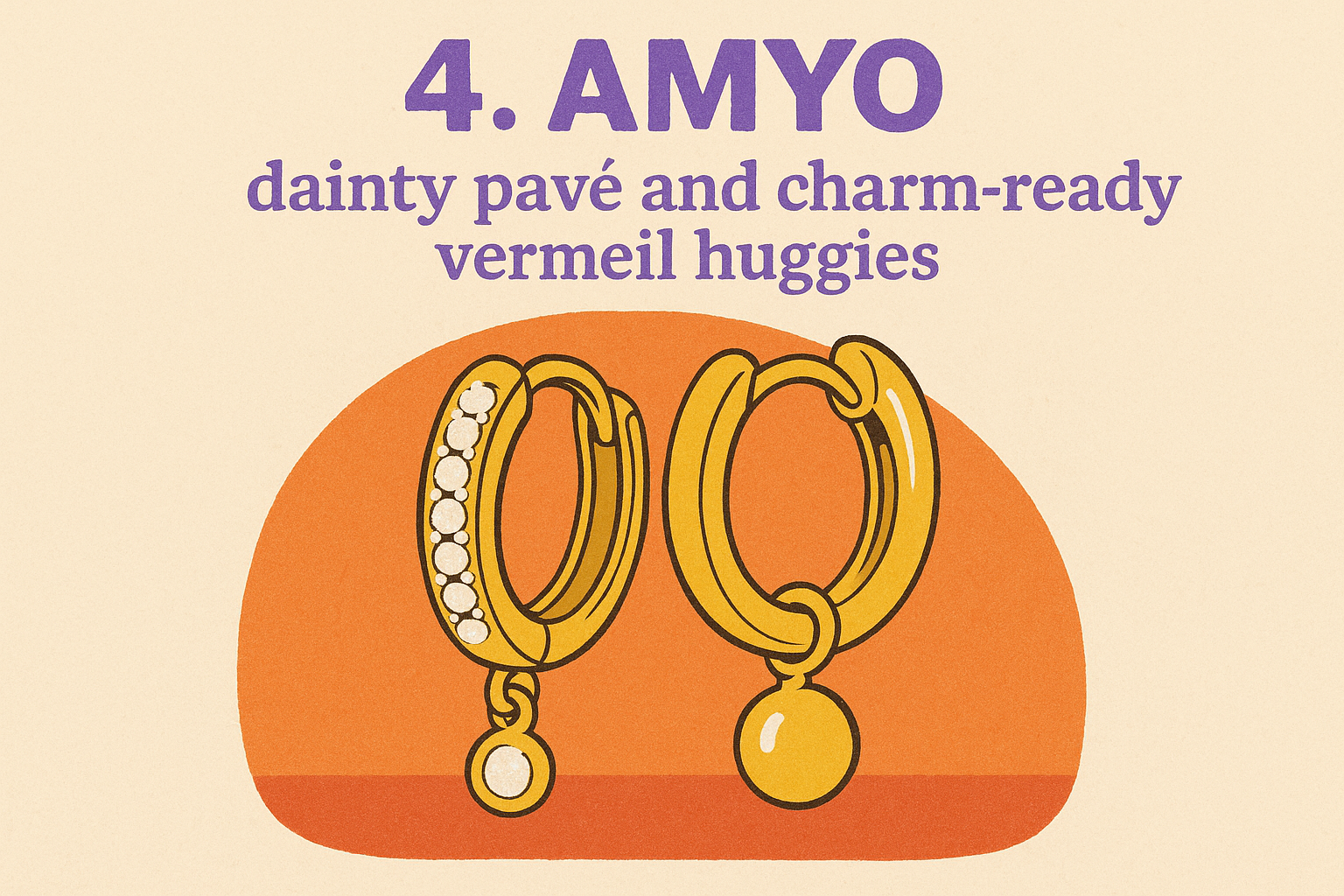 4. AMYO dainty pavé and charm-ready vermeil huggies