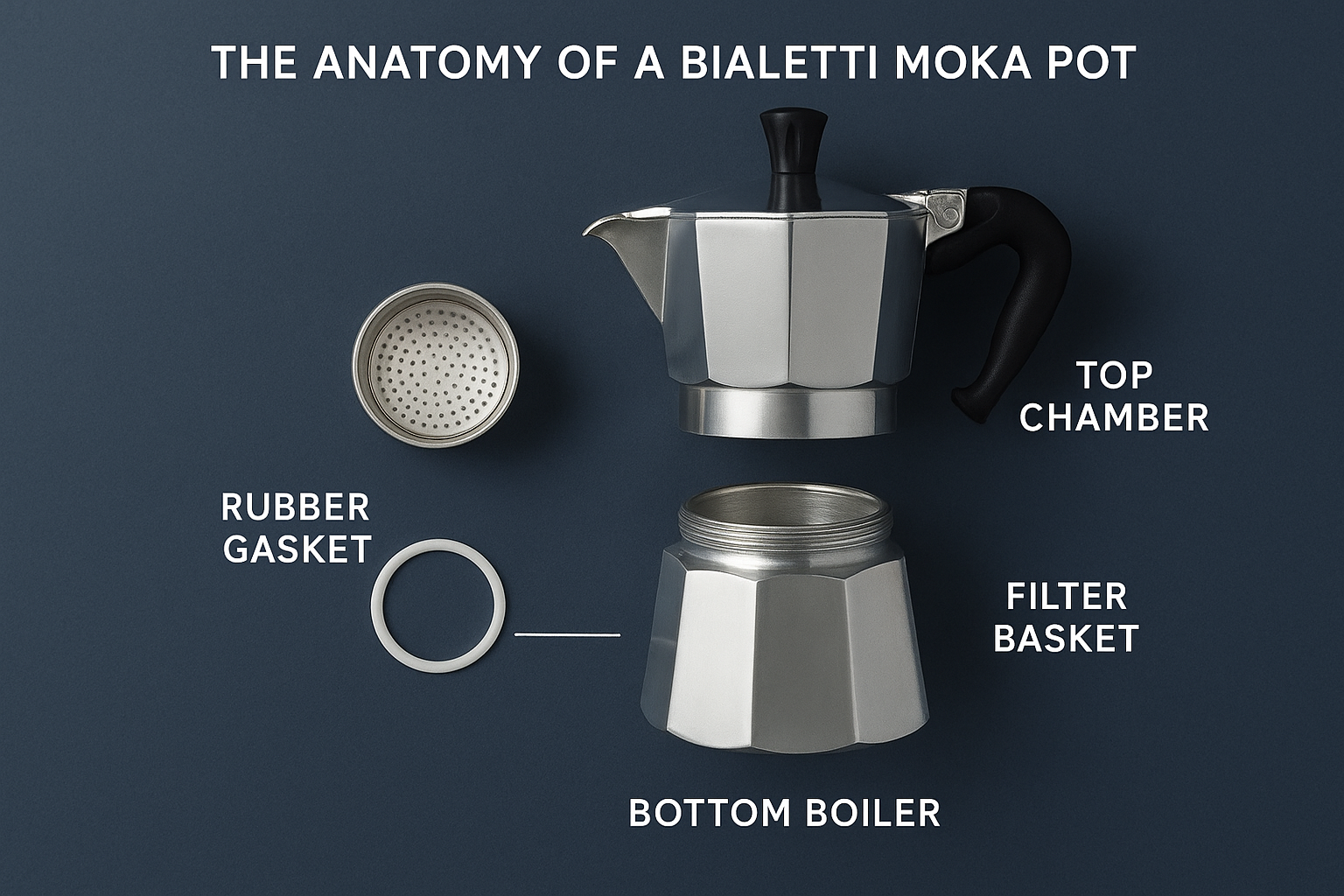 The anatomy of a Bialetti moka pot