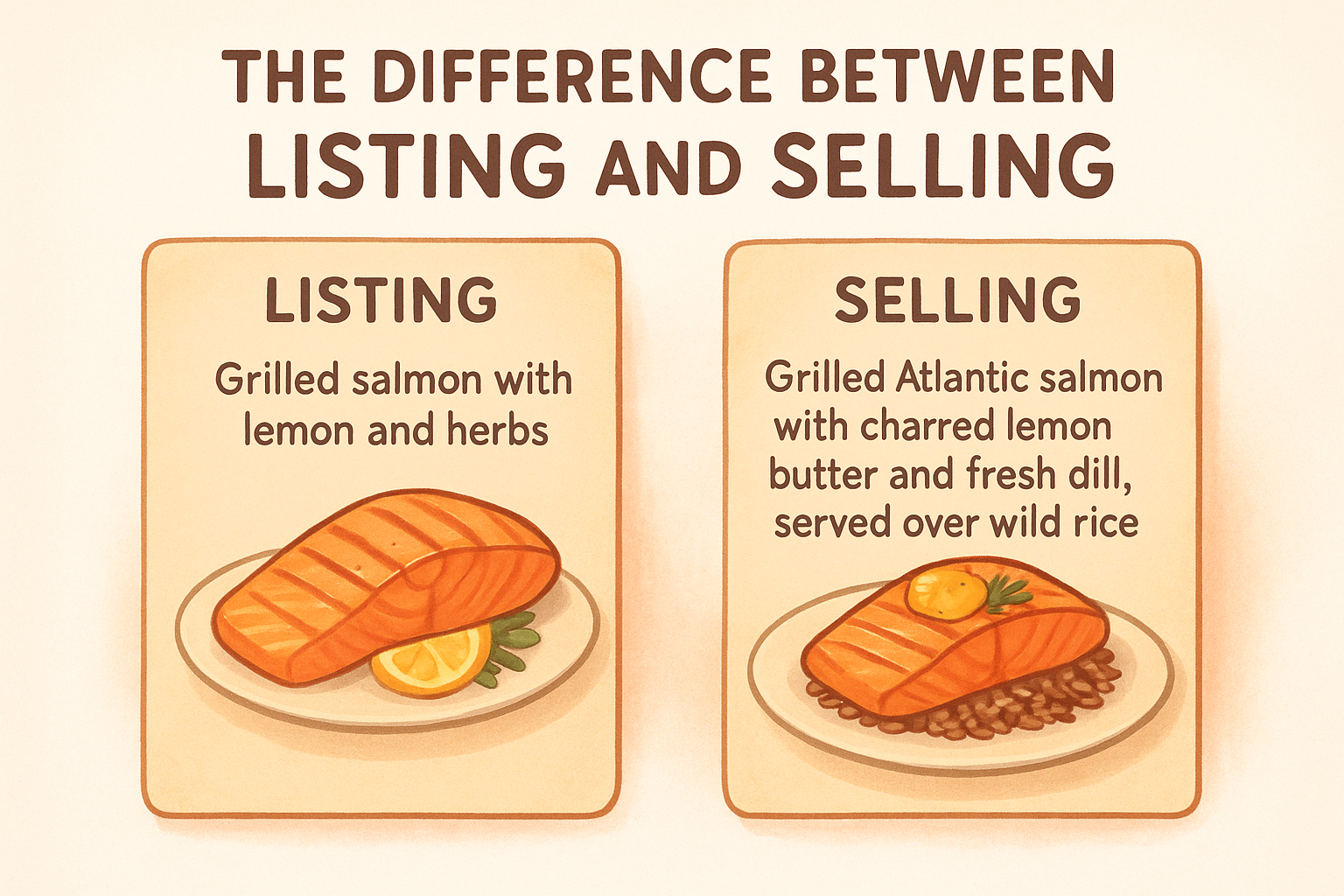 The difference between listing and selling