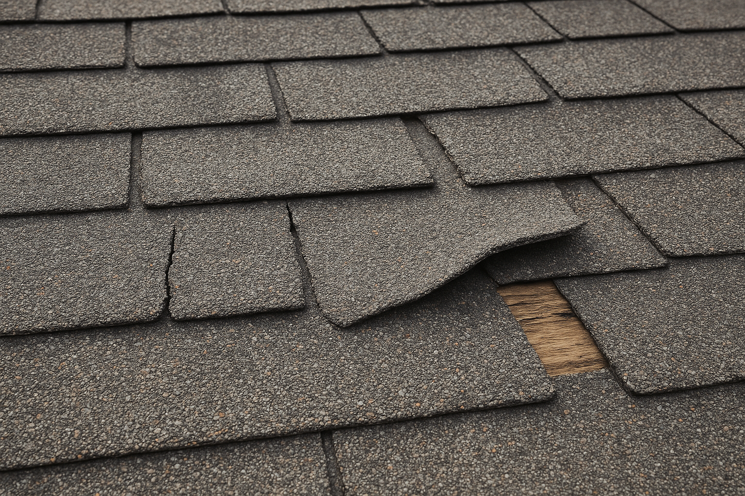 3. Shingles are curling, cracked, or missing